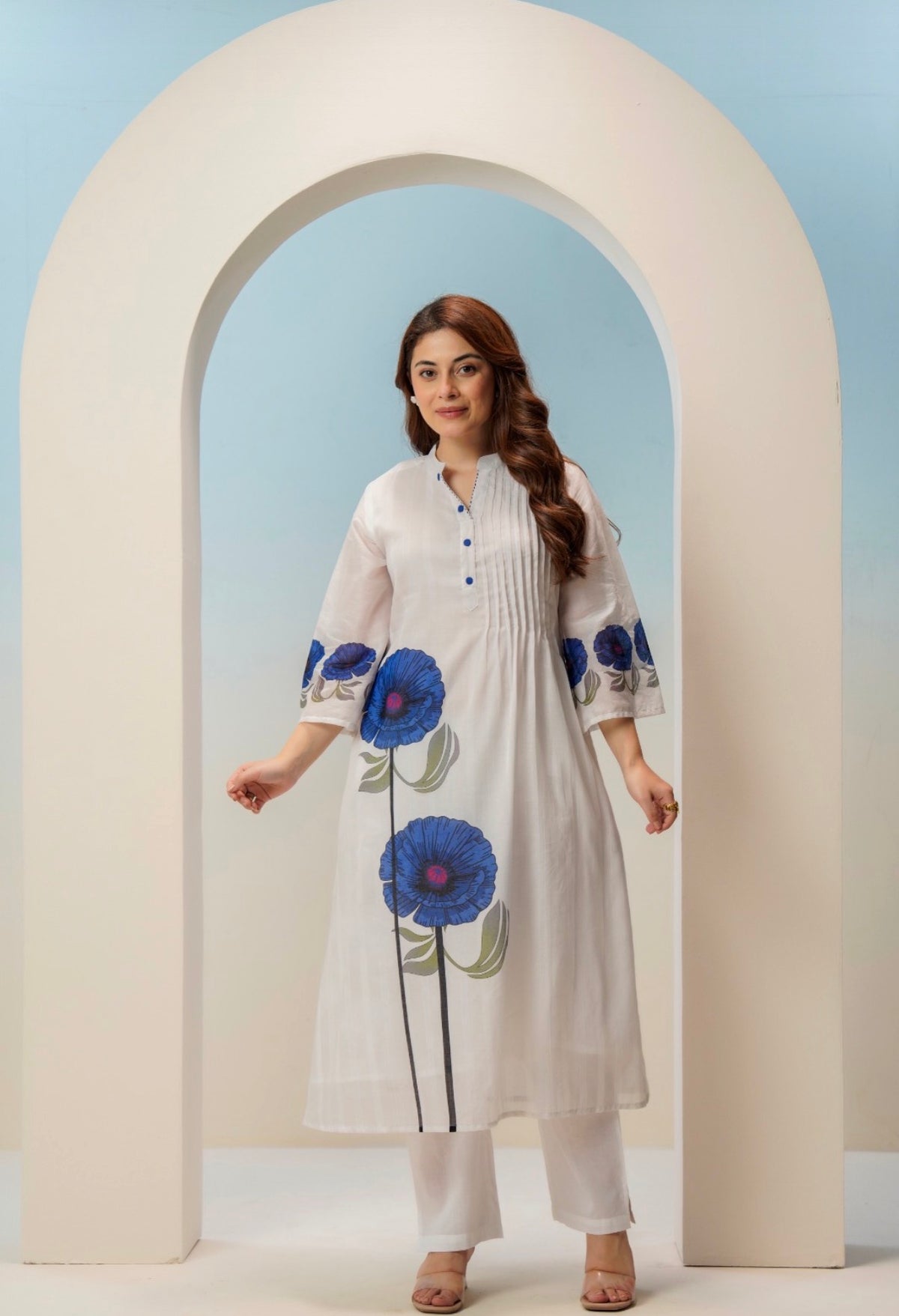 Indigo poppy grace kurta set