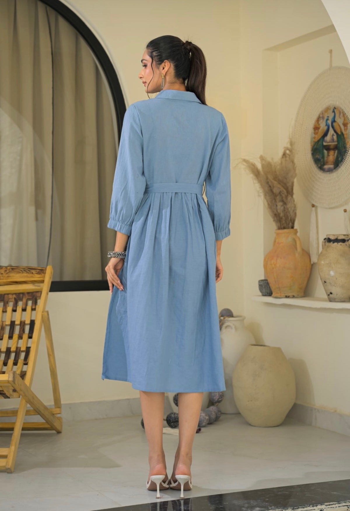 Sky horizon tasseled dress
