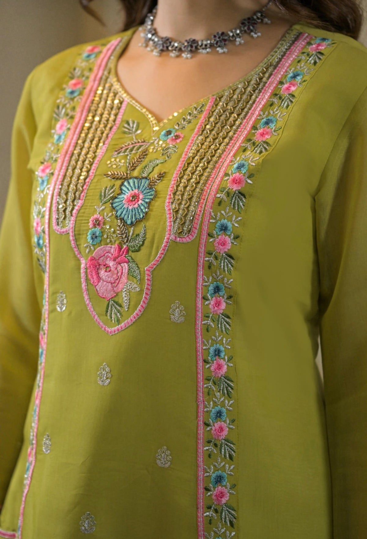 Spring lime grace suit set