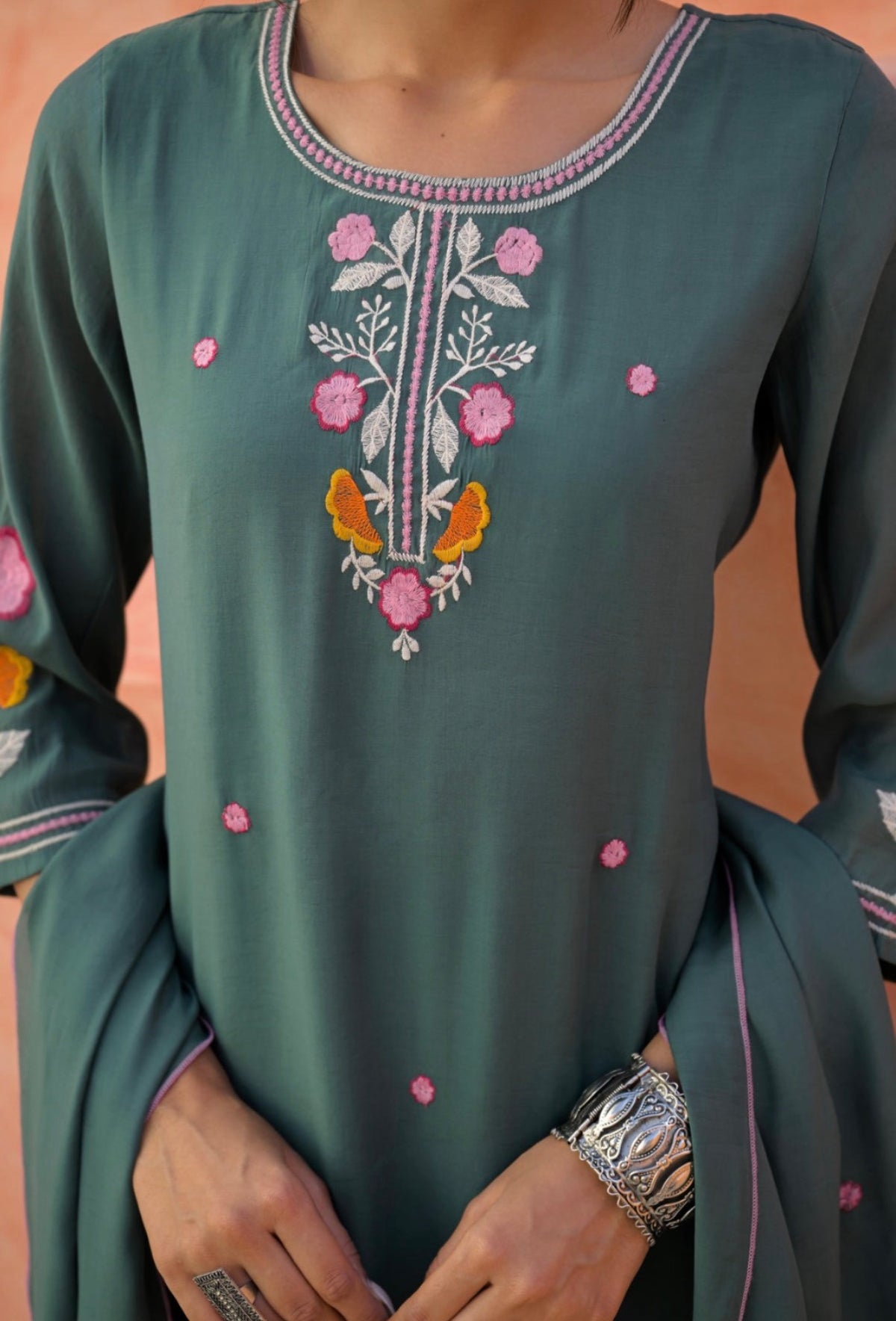 Deep pine bloom suit set