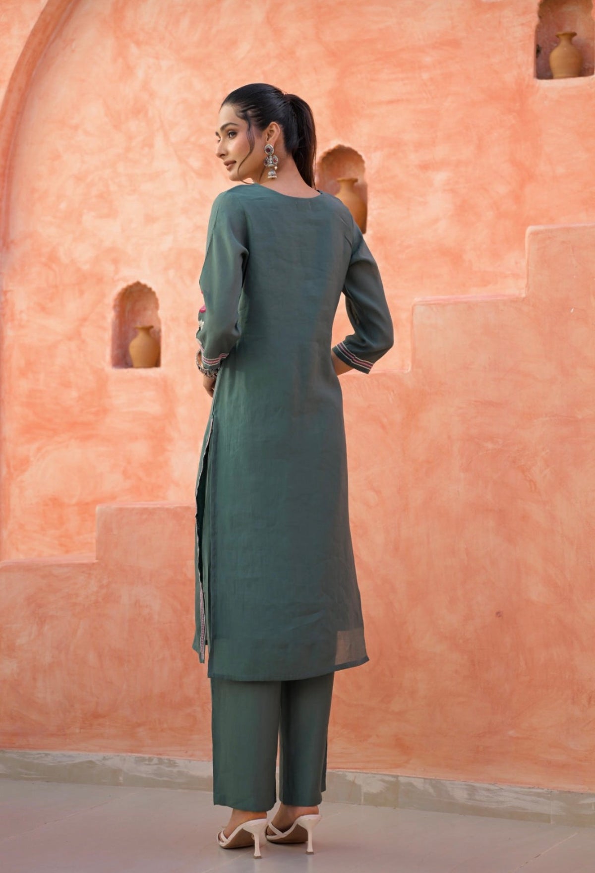 Deep pine bloom suit set