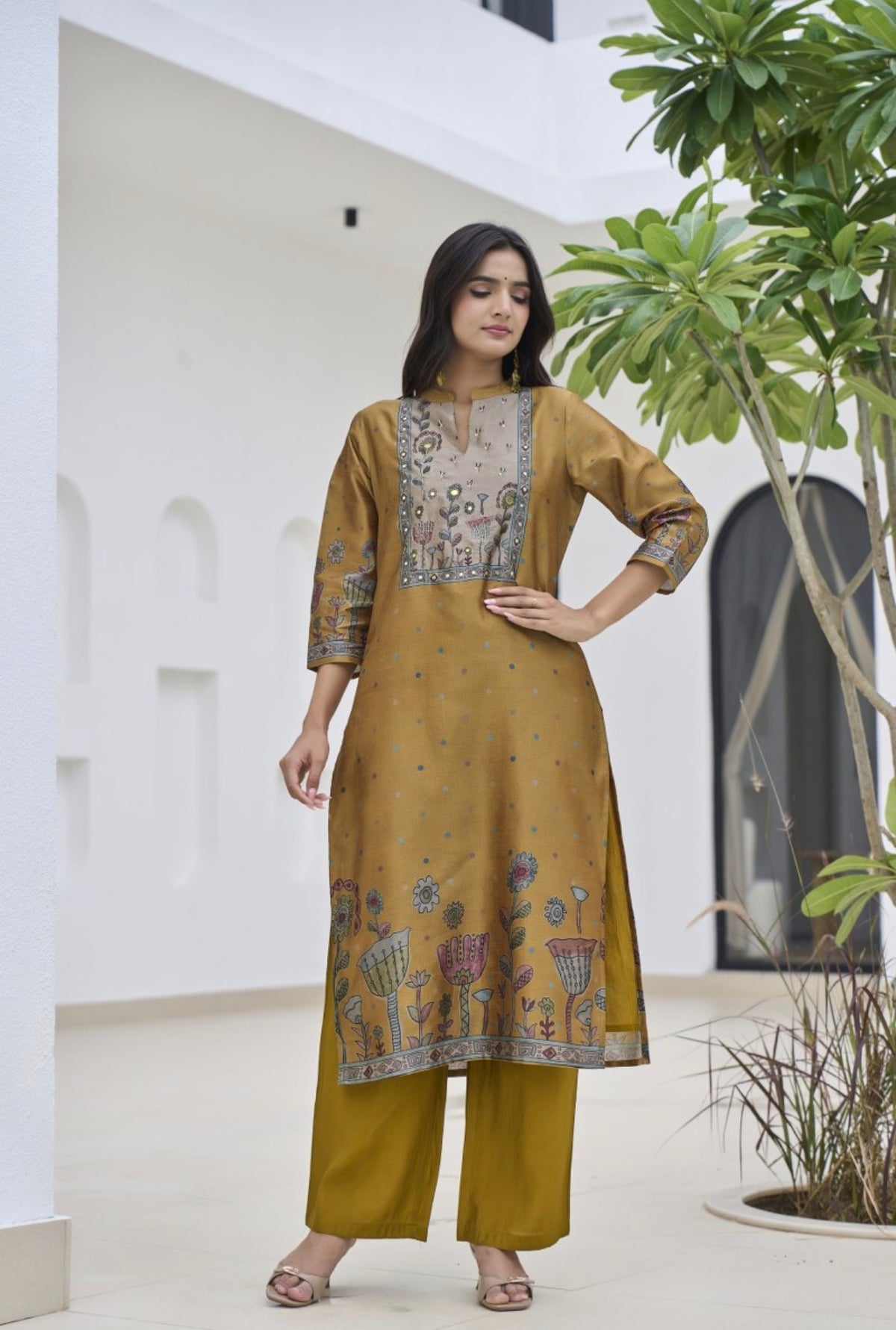 Ochre earthy bloom suit set