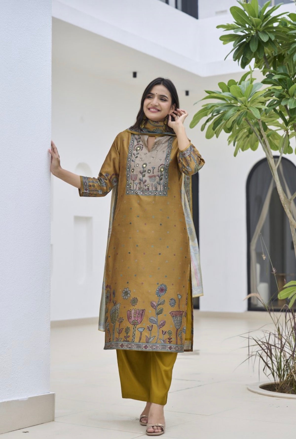 Ochre earthy bloom suit set