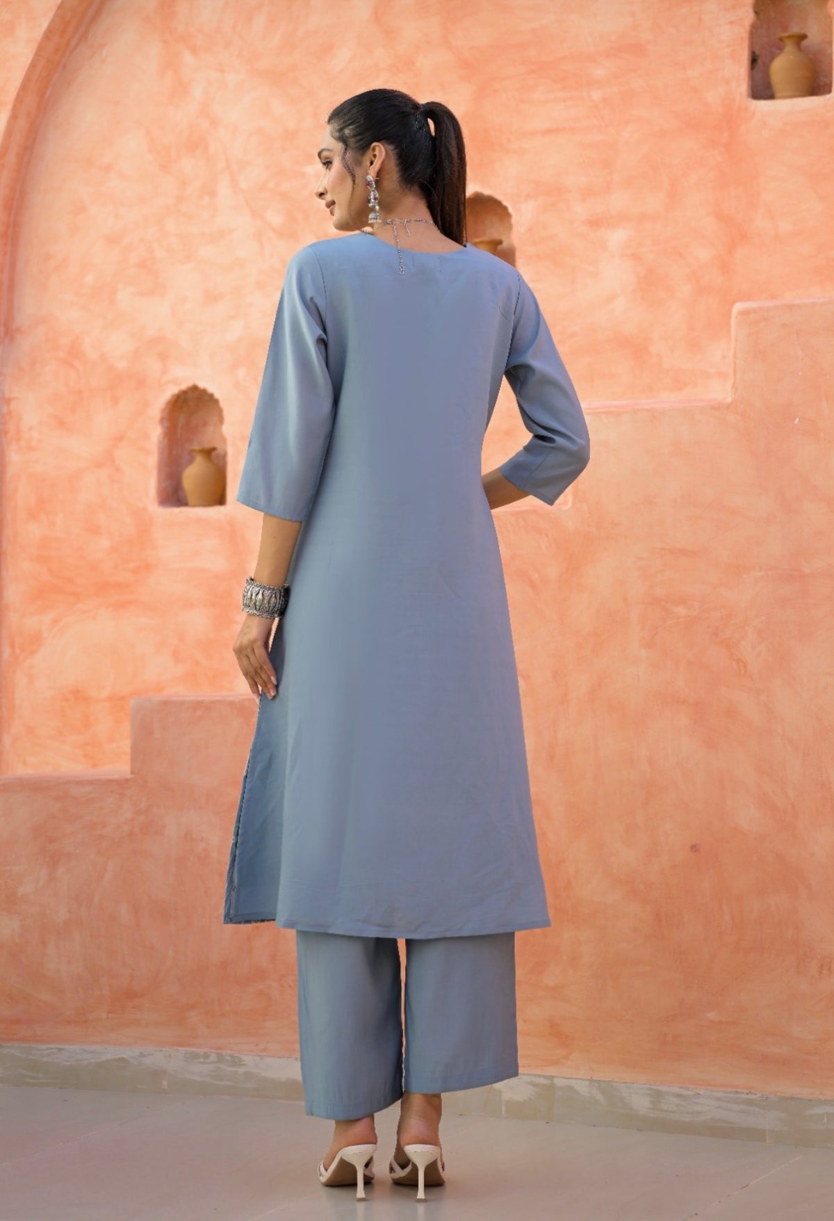 Misty blue grace suit set