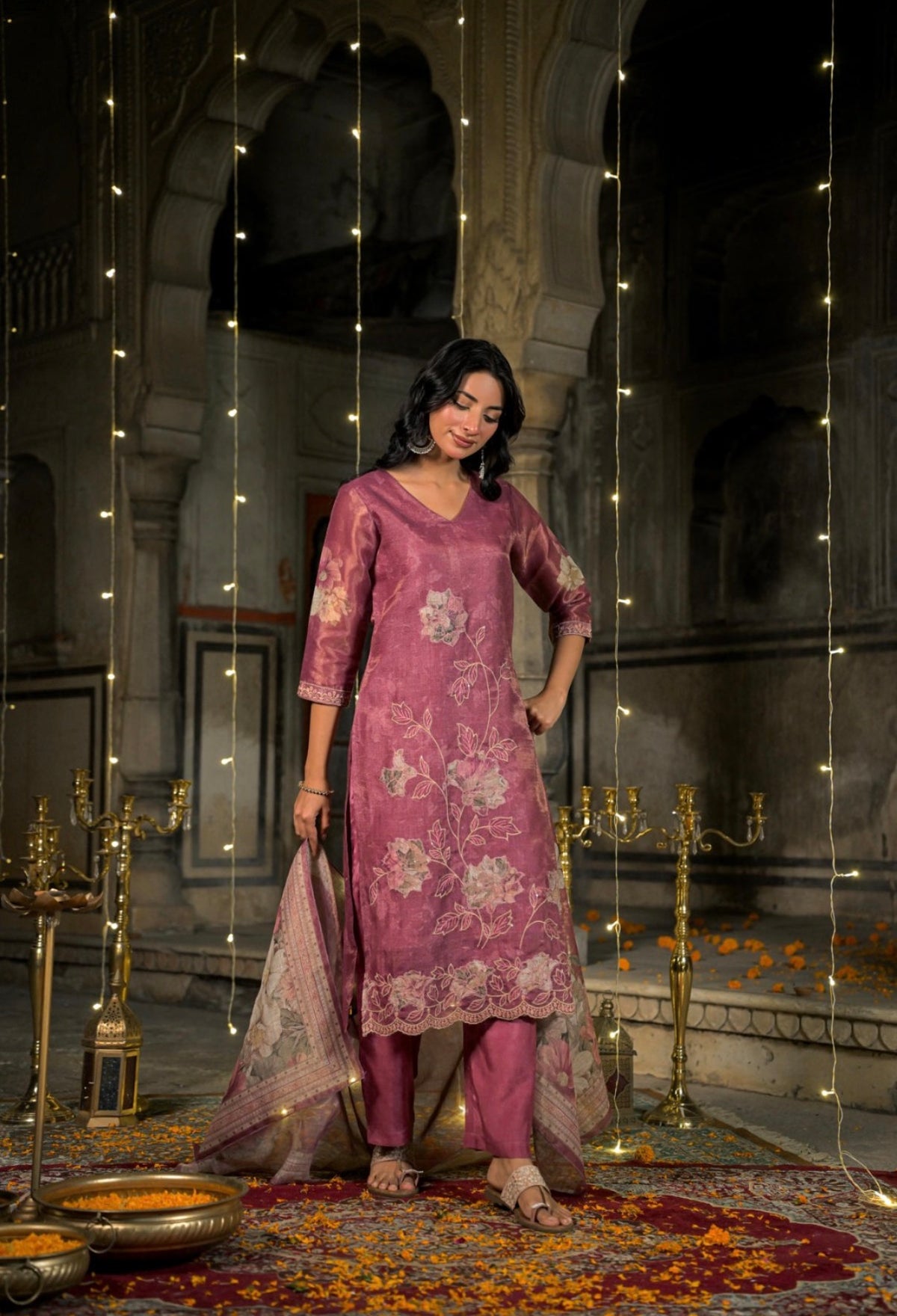 Antique plum heritage suit set