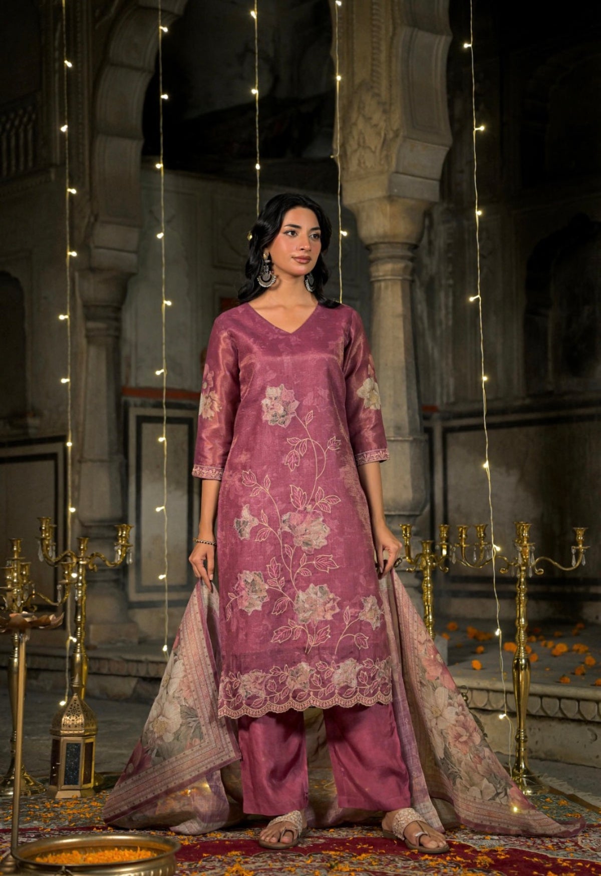 Antique plum heritage suit set