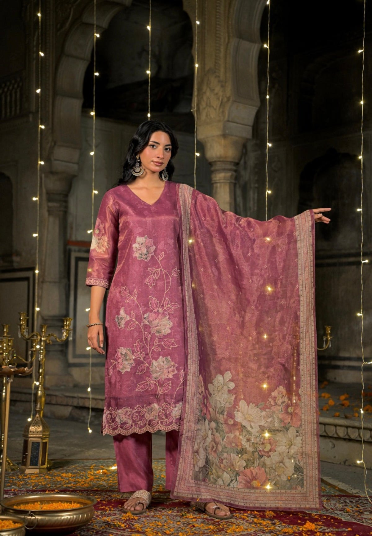 Antique plum heritage suit set