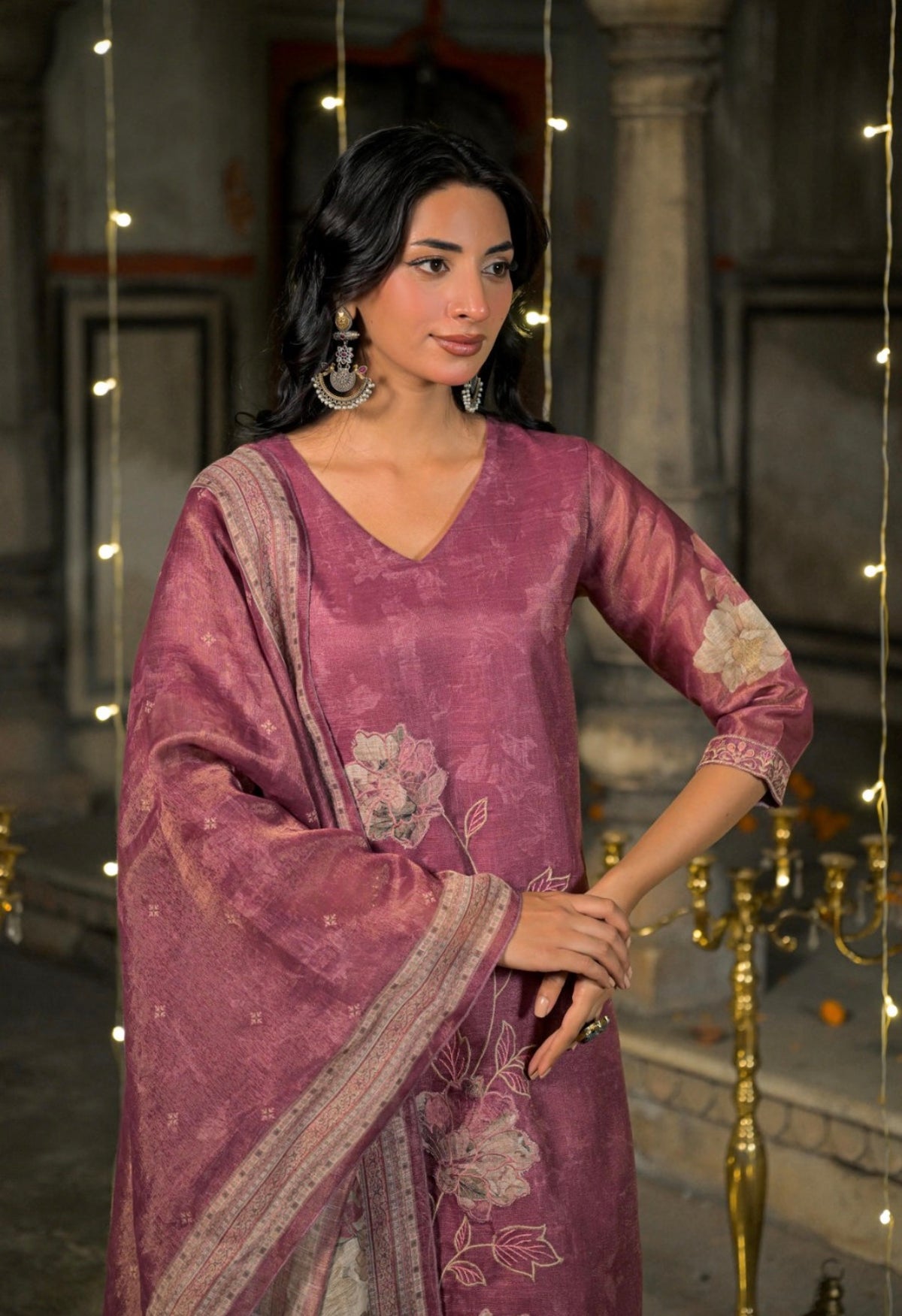 Antique plum heritage suit set