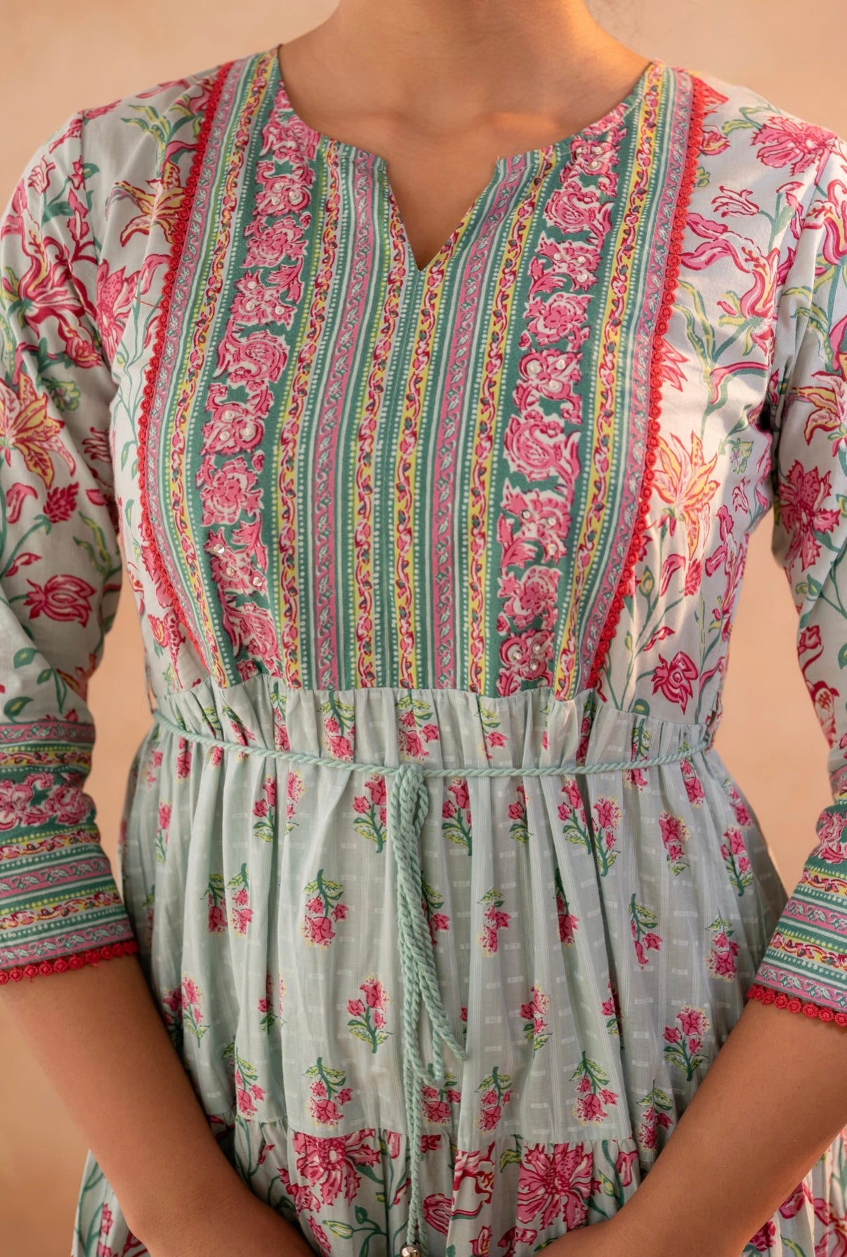 Pastel Petal Symphony Maxi Dress