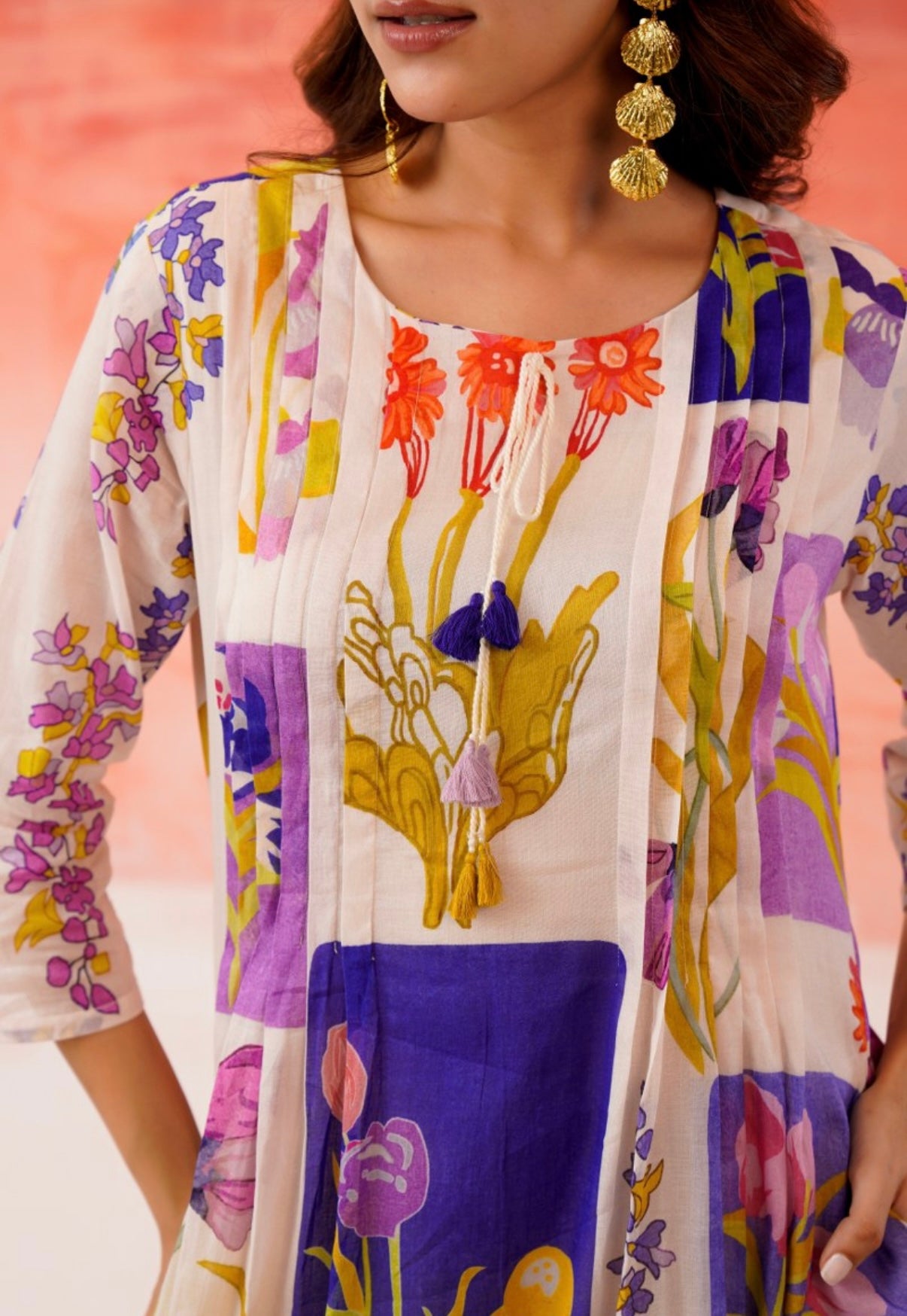 Floral Canvas Cotton Kurta Set