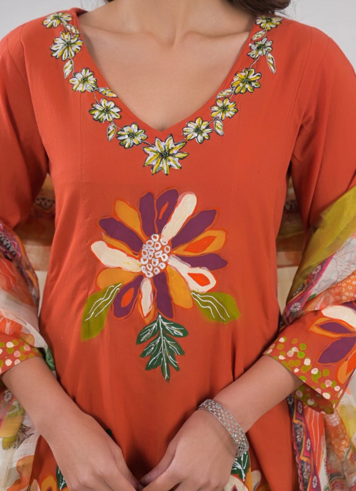 Rust Petals Grace Kurta Set