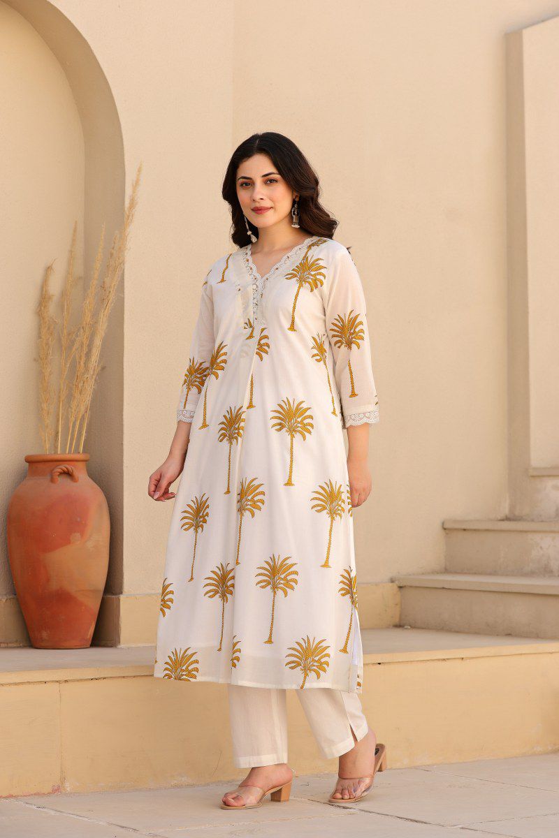 Amber Palm Serenity Kurta Set
