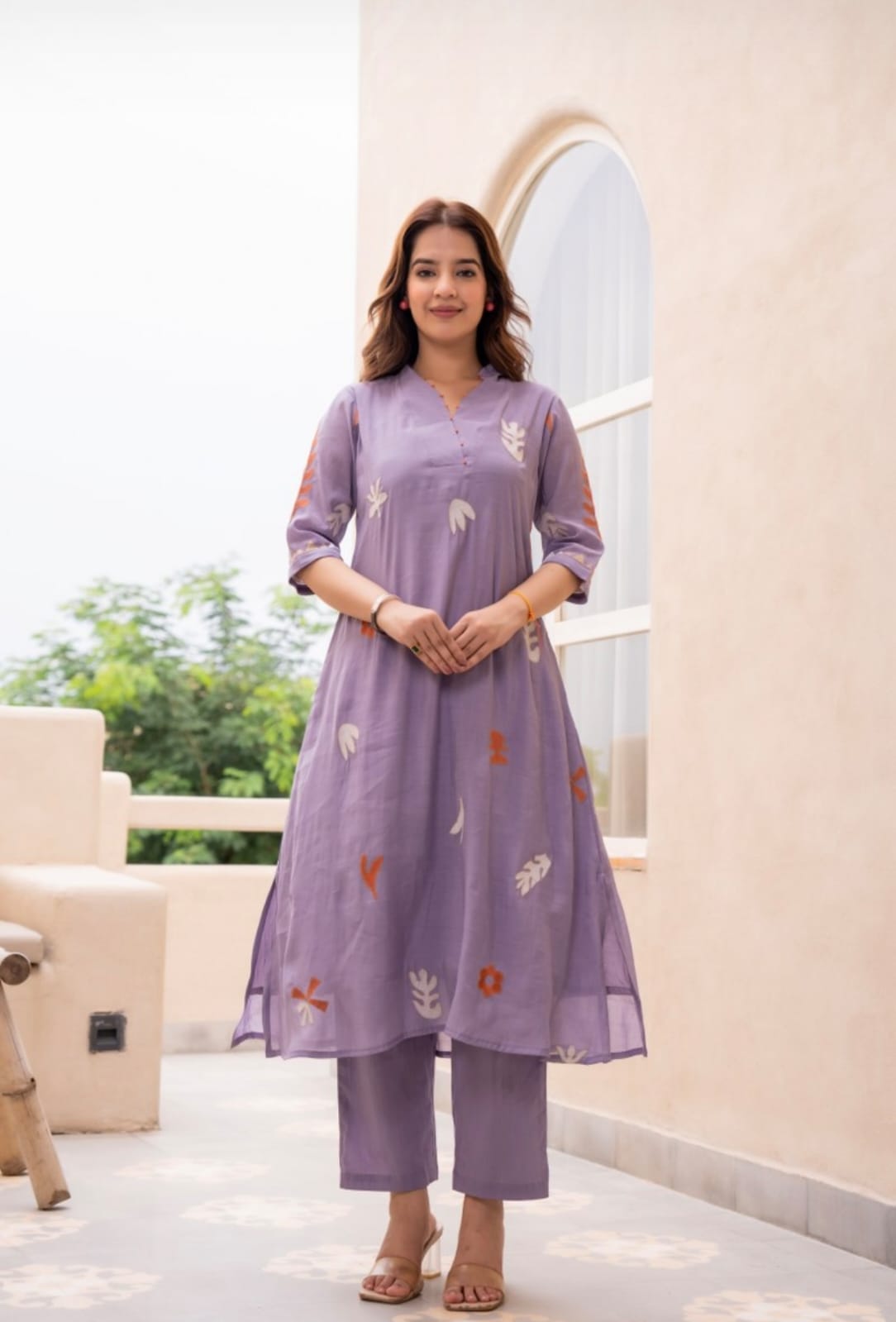 Lavender Leaf Whisper Kurta Set