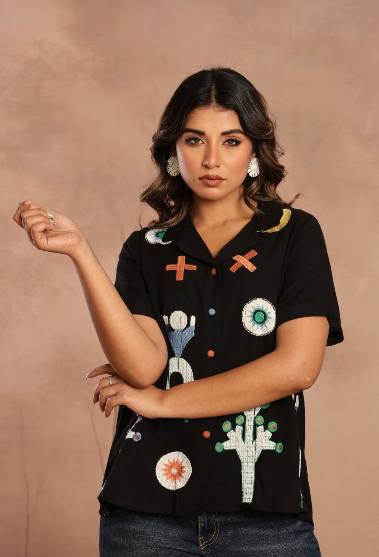 Cosmic Charm Black Shirt