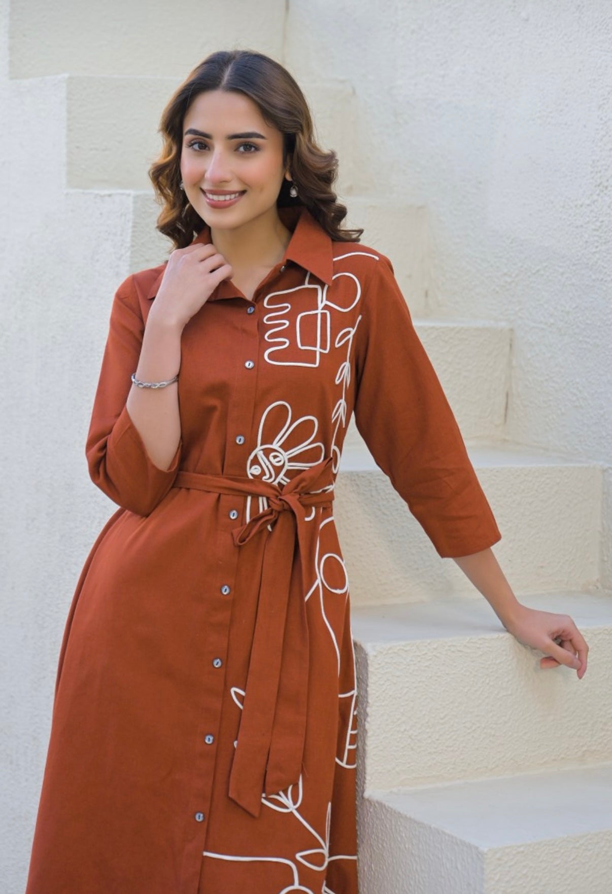 Clay Canvas Art Midi Dress