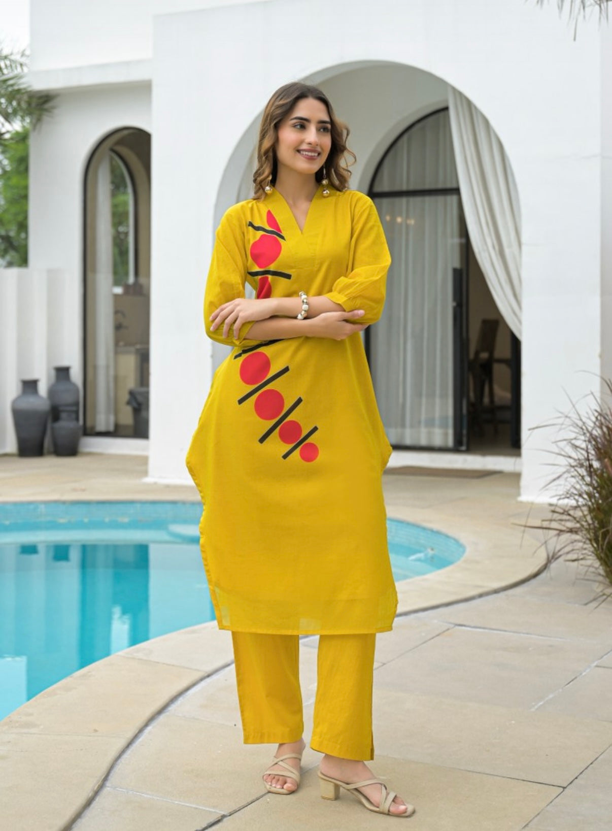 Sunspire Mustard Cotton Kurta Set