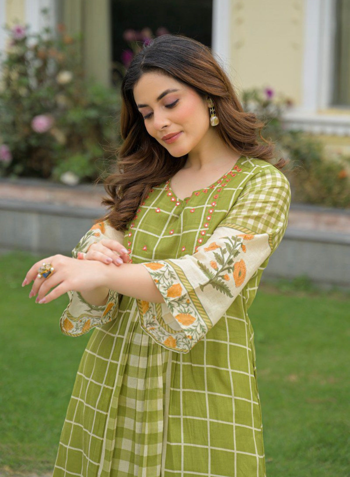 Lawn Green Blossom Charm Kurta Set