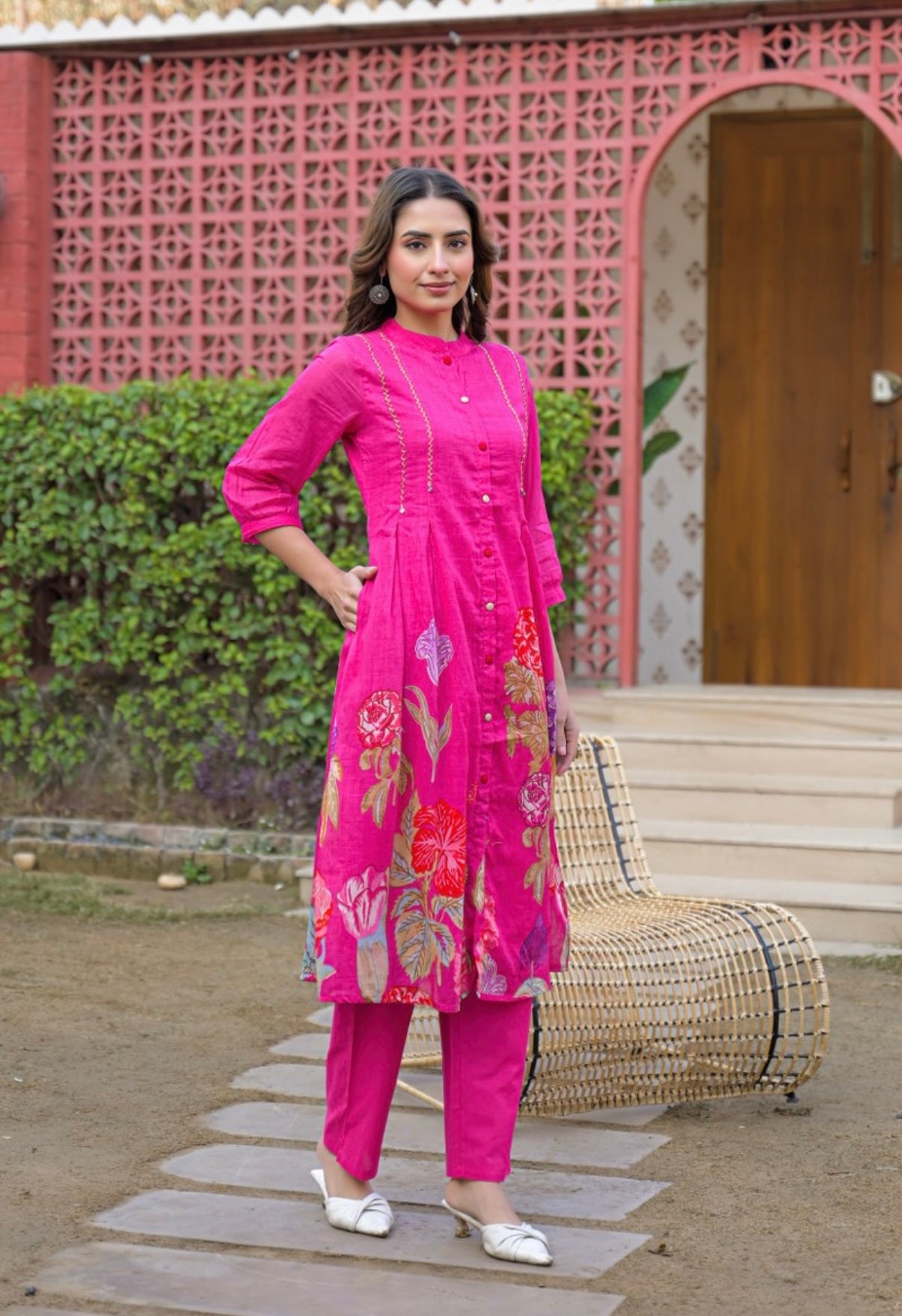 Rangrez Garden Pink Kurta Set