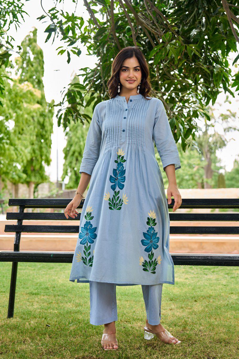 Misty Meadow Floral Ensemble Kurta Set