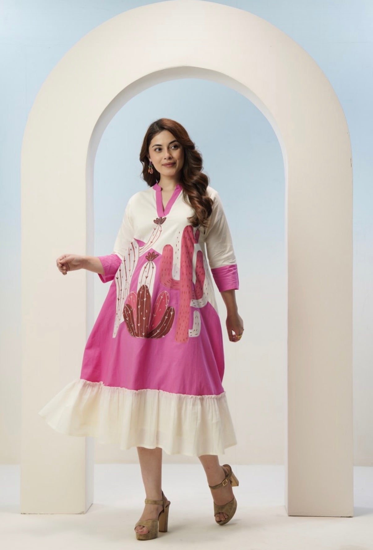 Blooming Desert Pink Kurta Dress