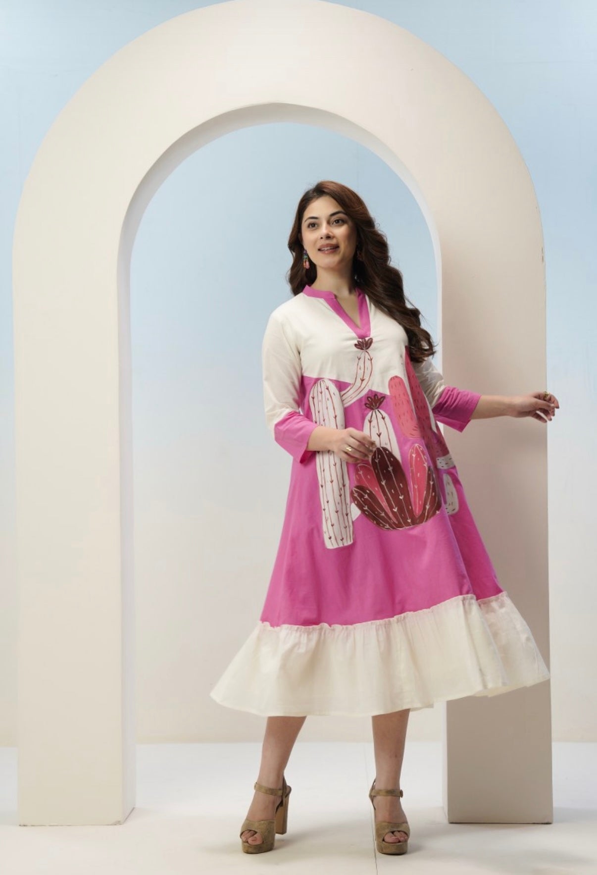 Blooming Desert Pink Kurta Dress