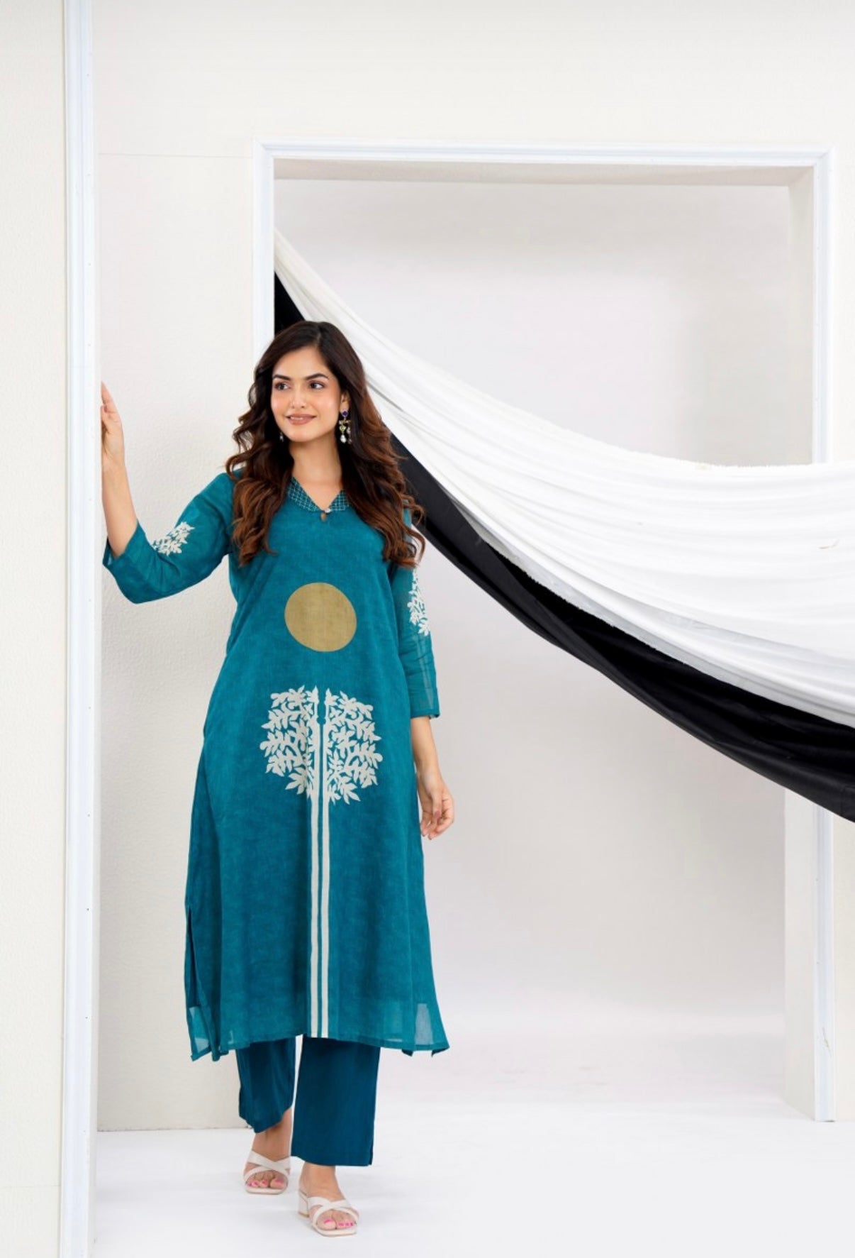 Celestial Grove Teal Kurta Set