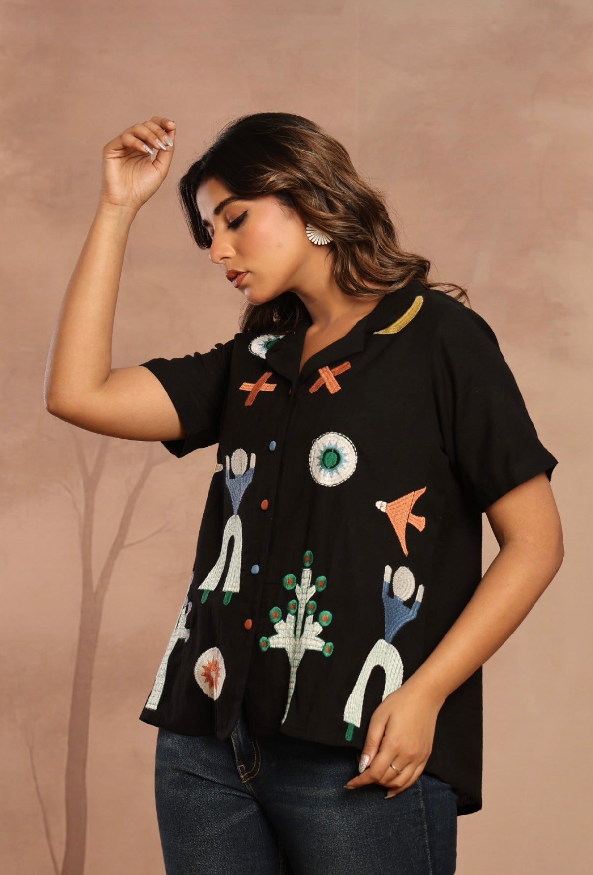 Cosmic Charm Black Shirt