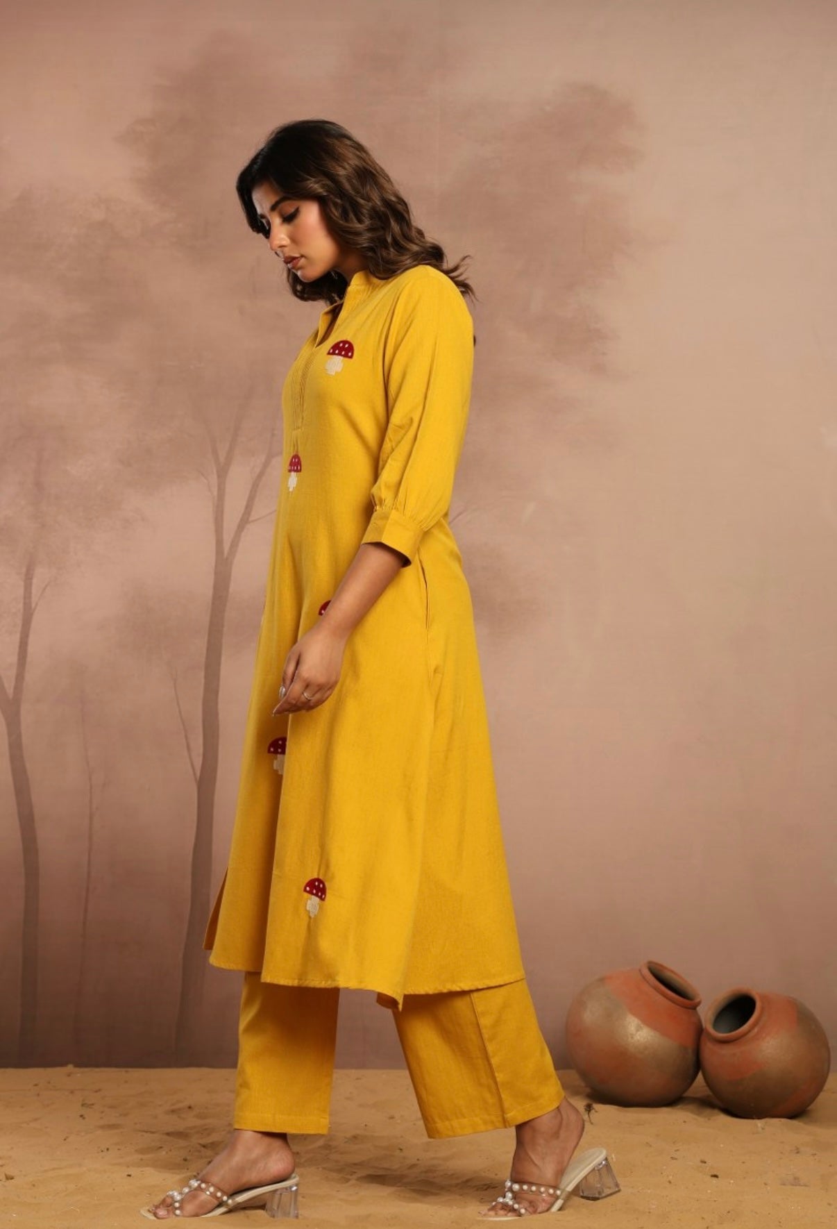 Sunshroom Mustard Kurta Set