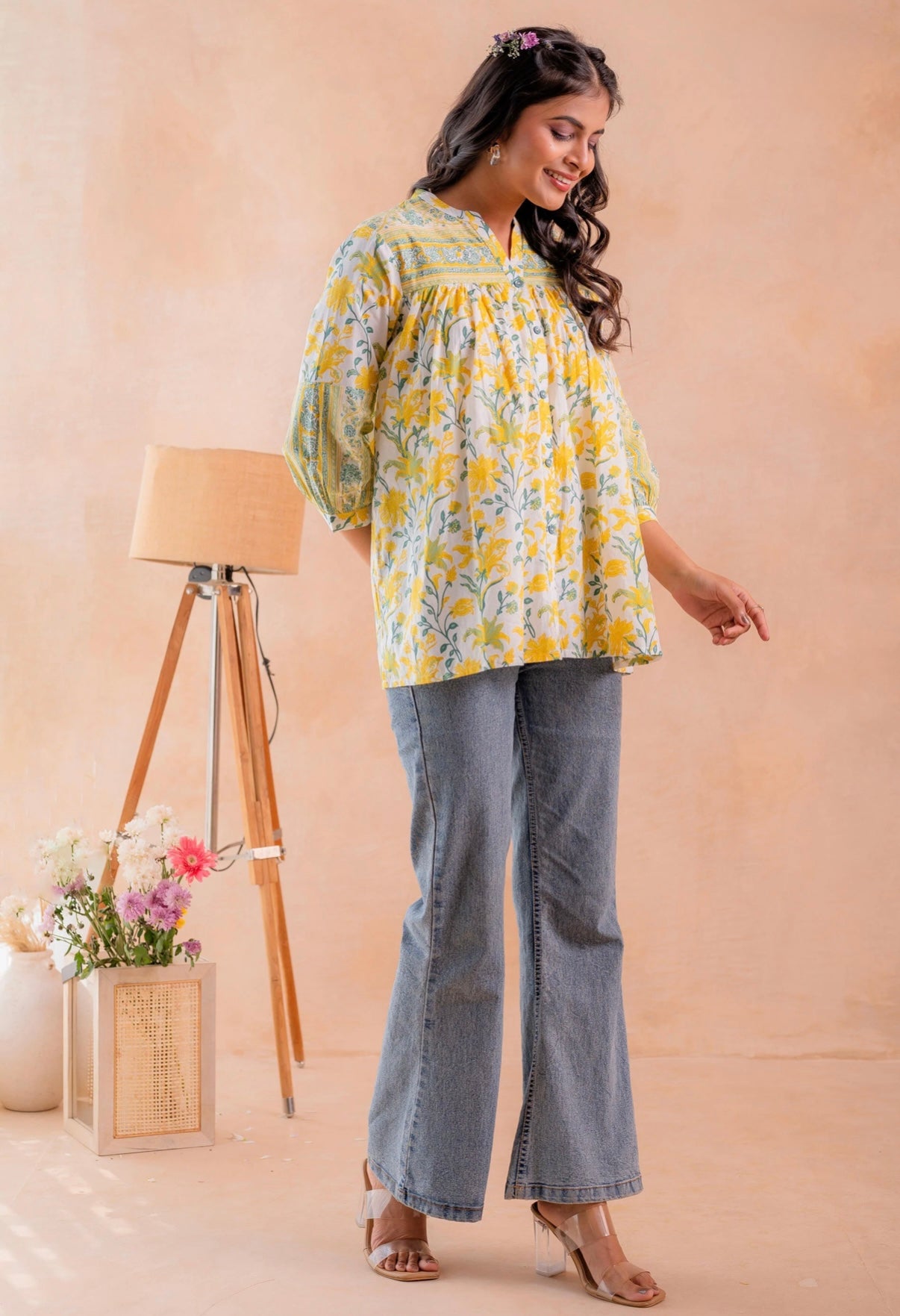 Breezy Summer Bloom Cotton Shirt
