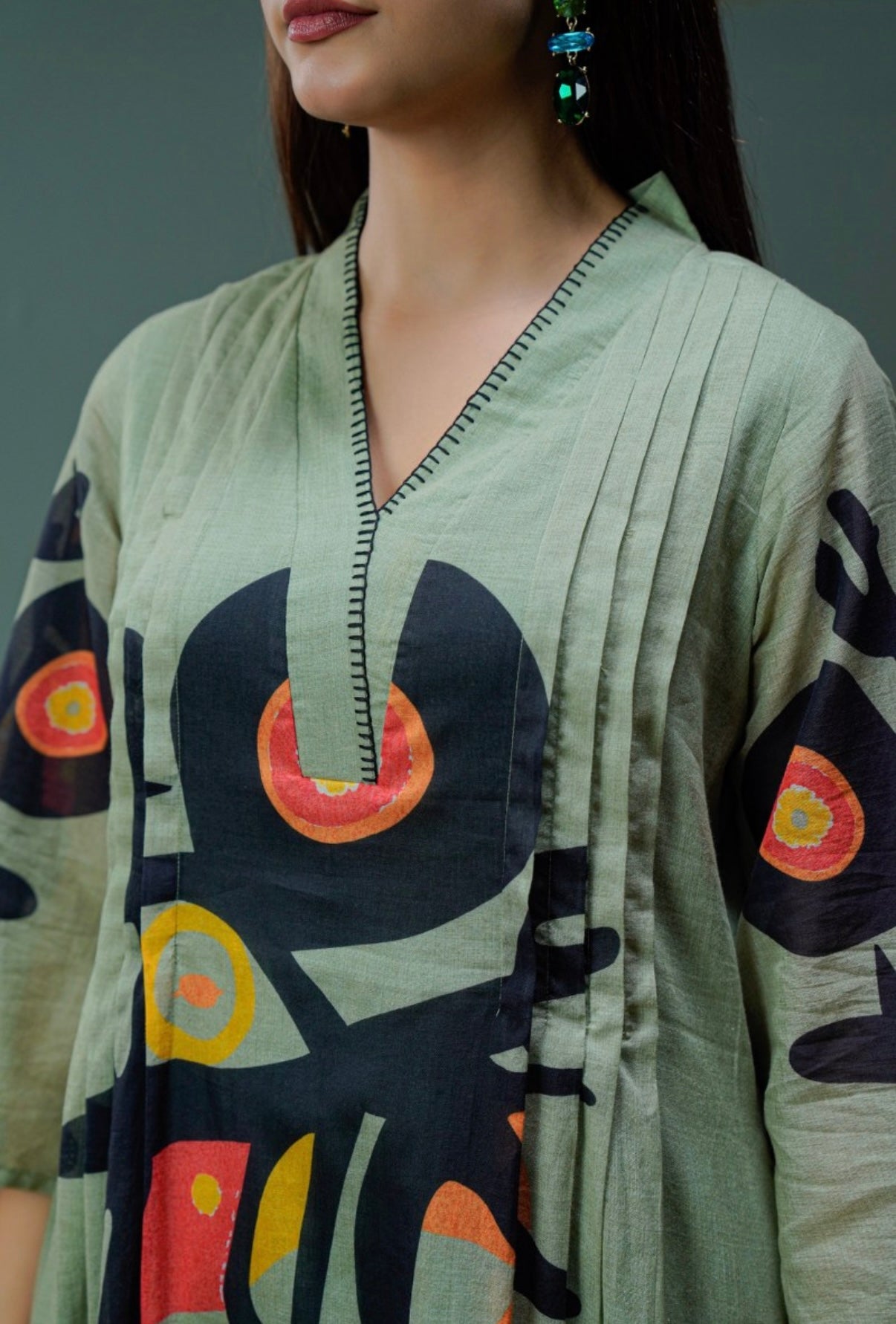 Sage Canvas Artistic Ensemble Kurta Set