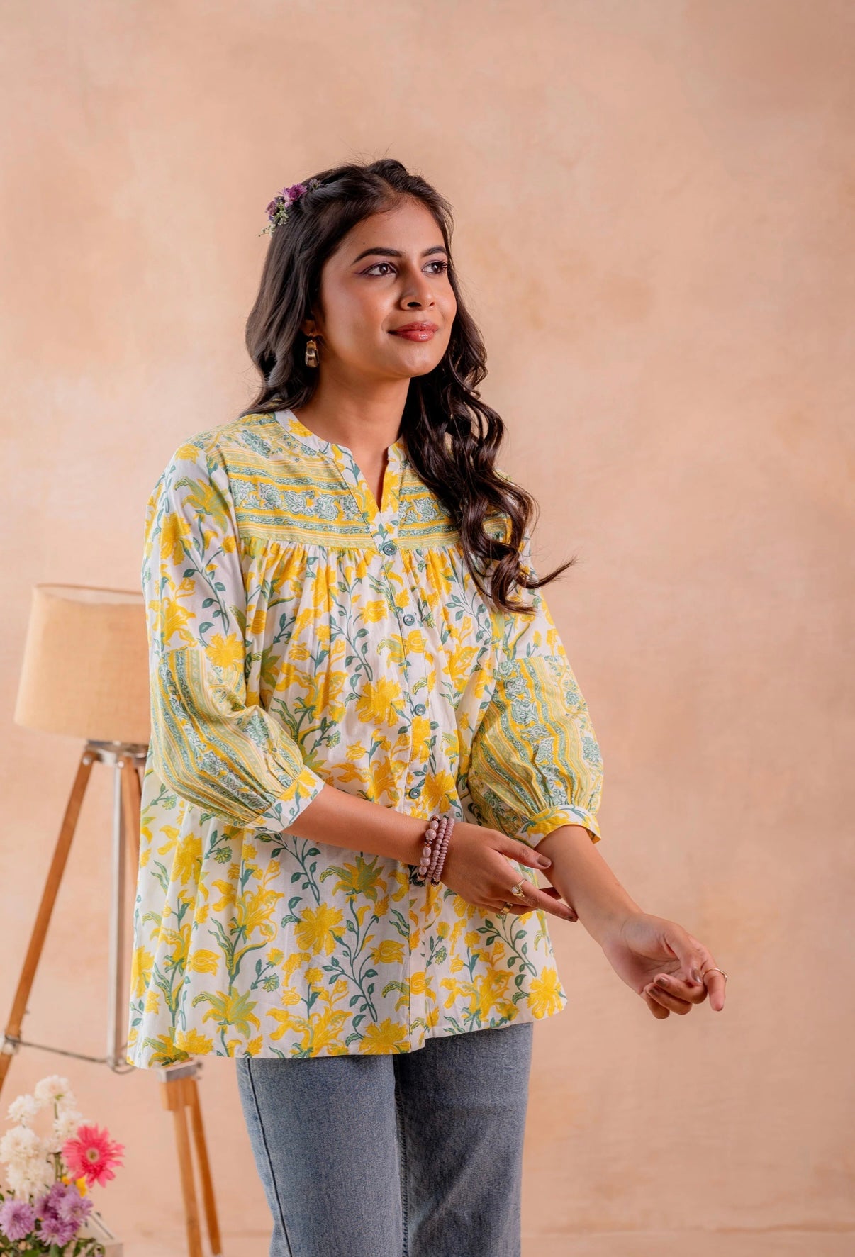 Breezy Summer Bloom Cotton Shirt