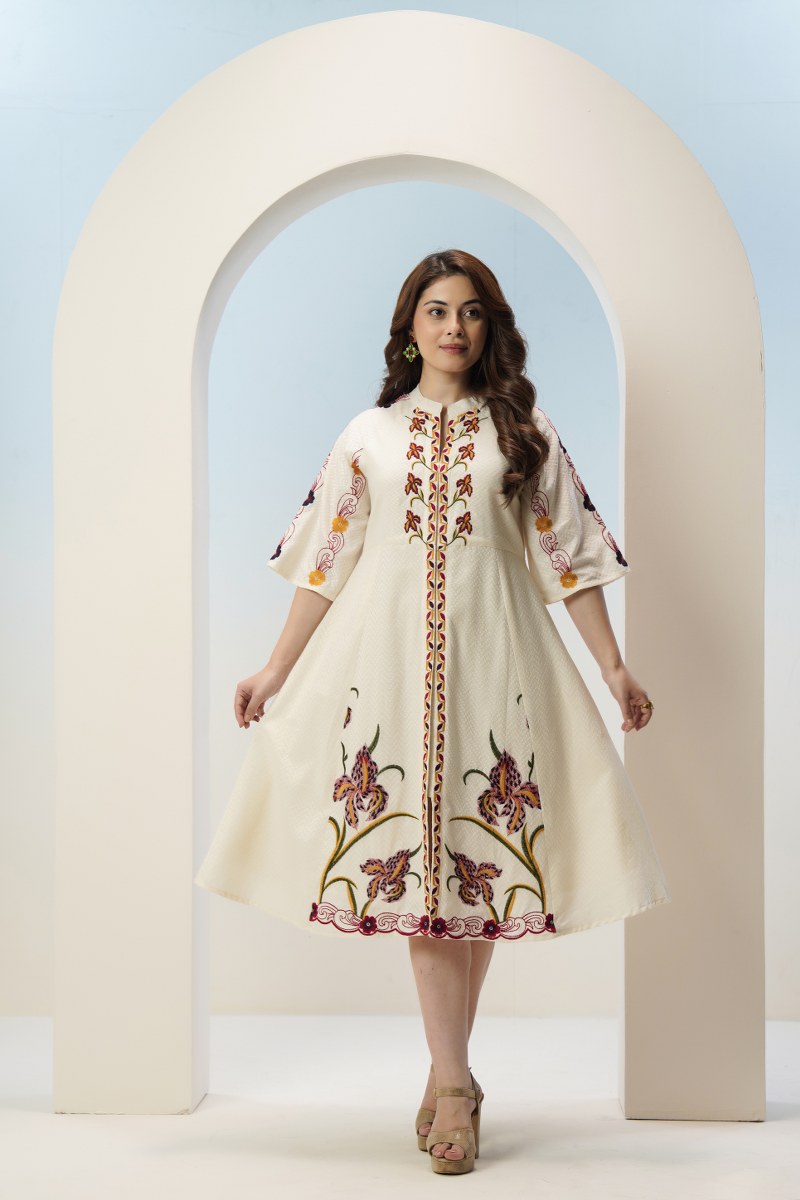 Ethereal Bloom Ivory Dress