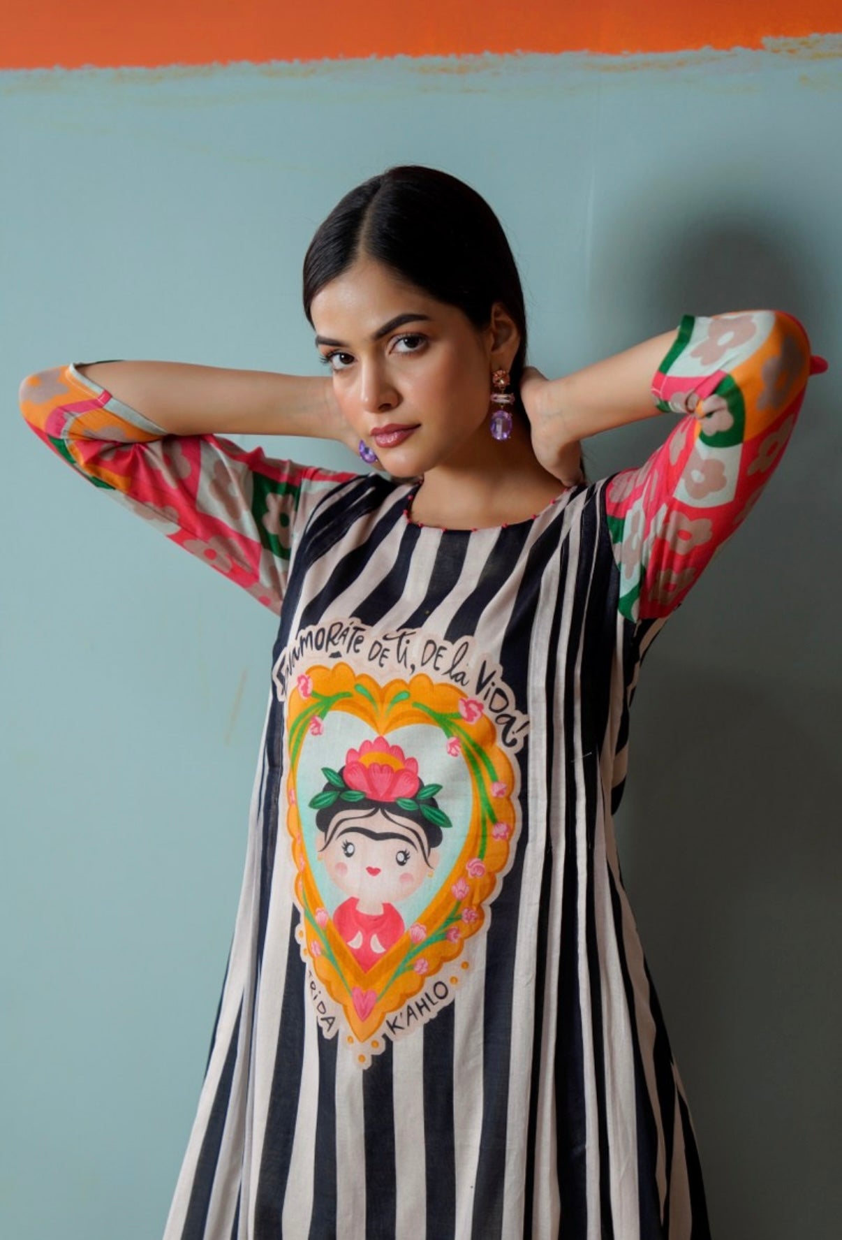 Framed Folklore Stripe Kurta Set