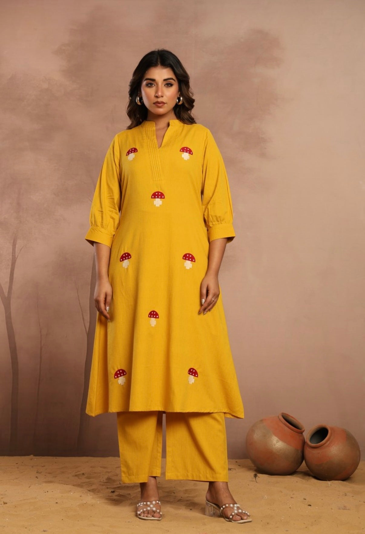 Sunshroom Mustard Kurta Set