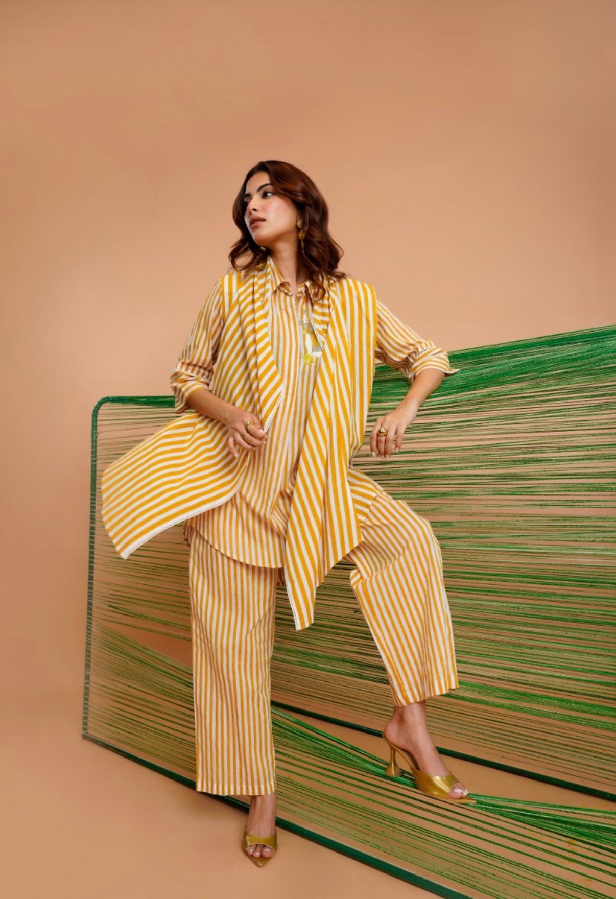 Golden Loom Striped Co-Ord Set