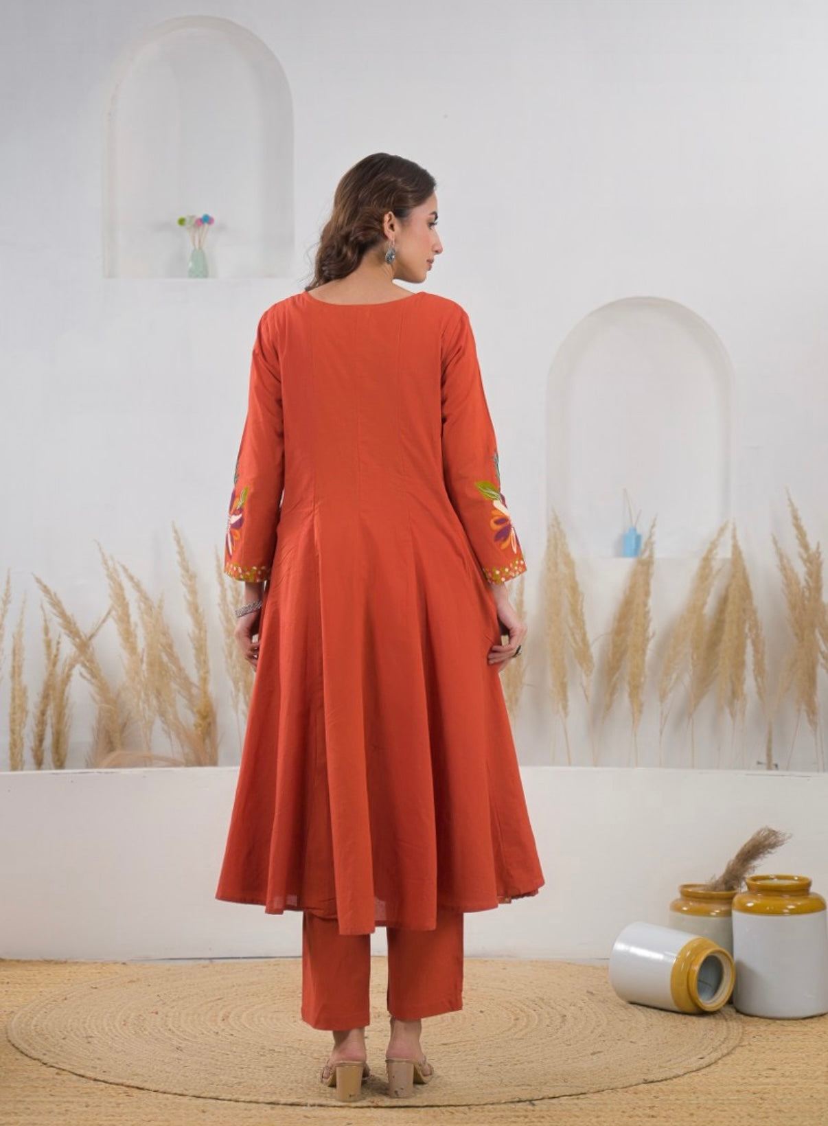 Rust Petals Grace Kurta Set