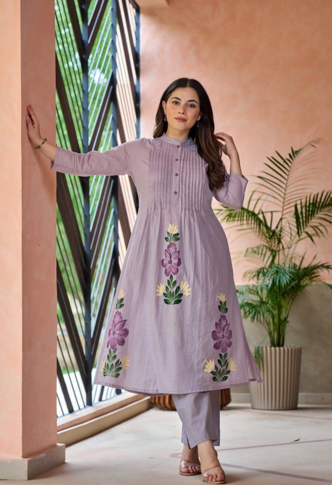 Lavender Meadow Bloom Kurta Set