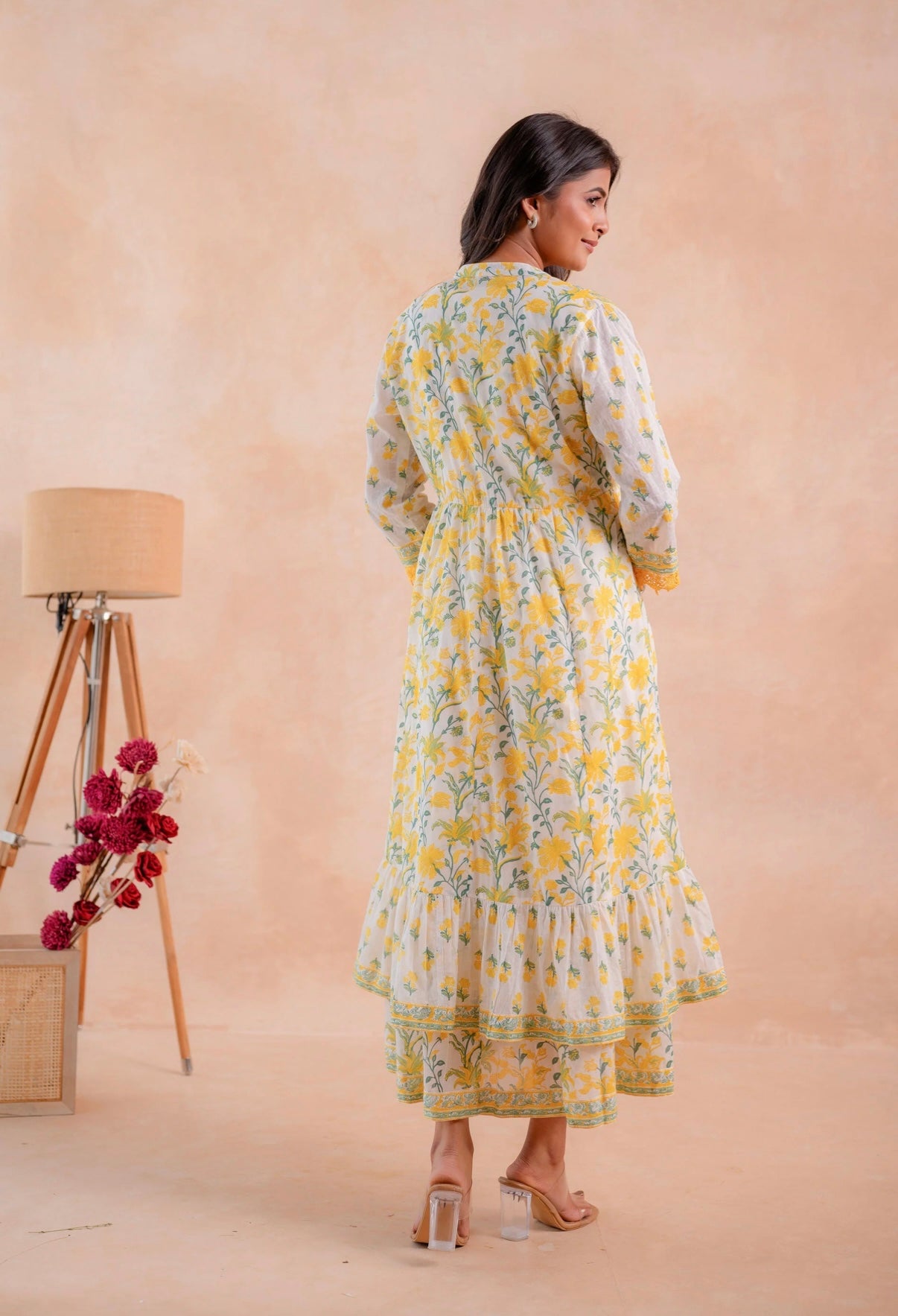 FLORAL SUNLIT MIDI DRESS