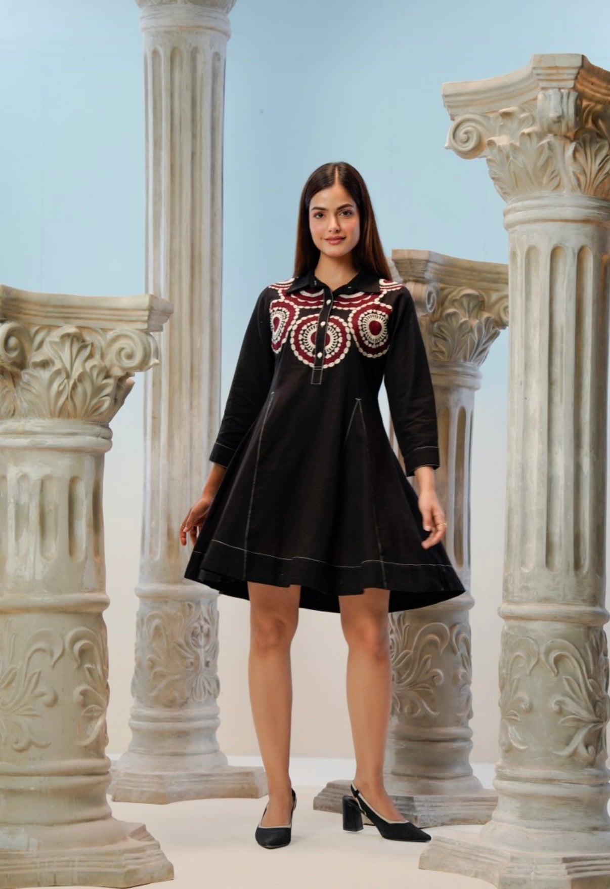 Obsidian Folk Art Tunic Dress