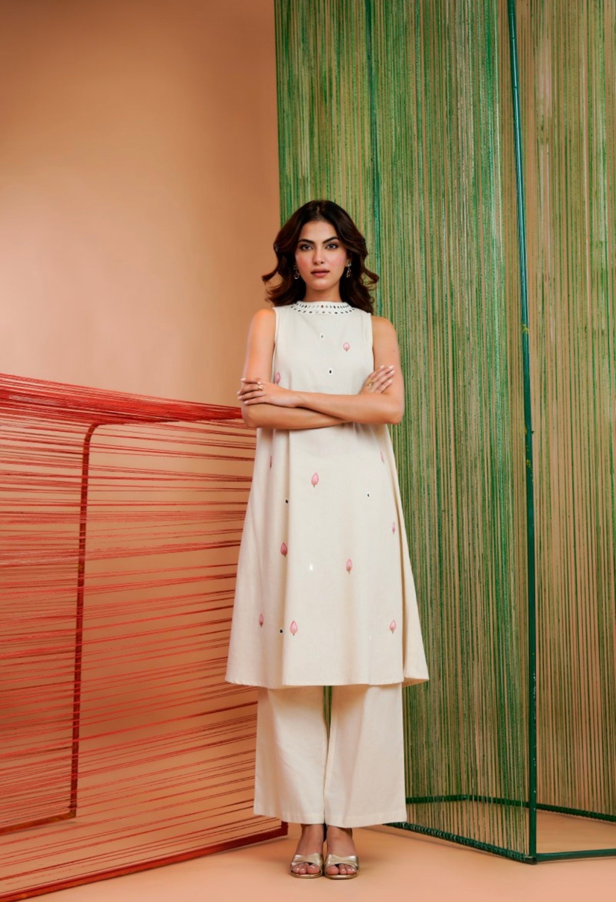 Petalfall Ivory Contemporary Kurta Set