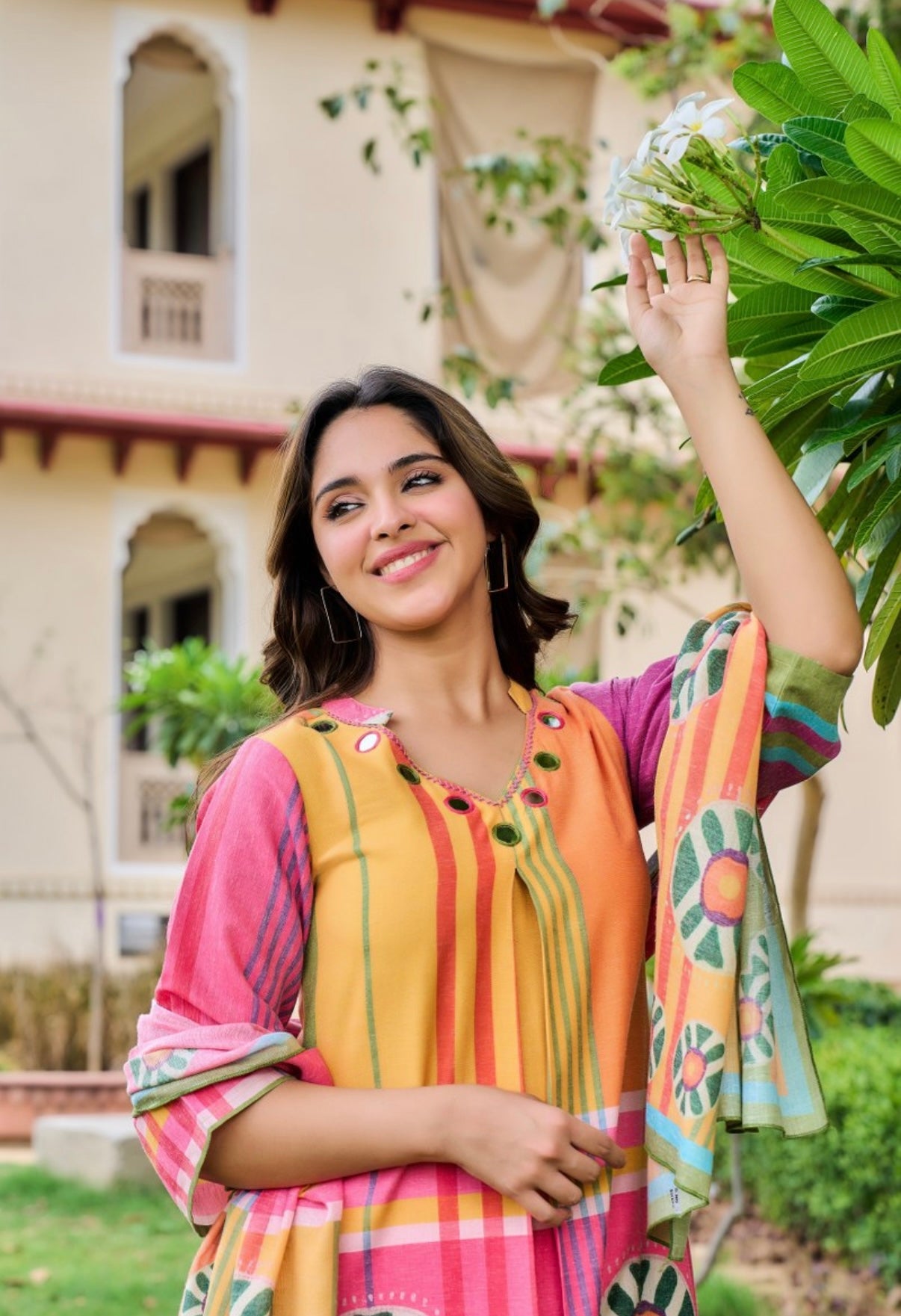 Coral Bloom Serenity Kurta Set