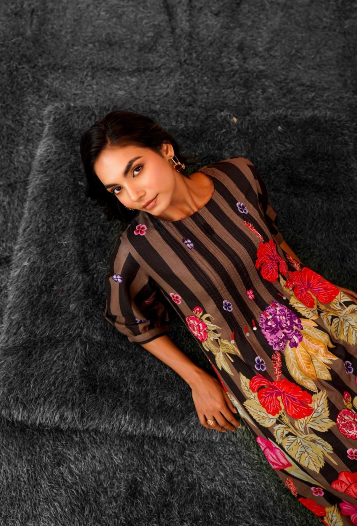 Autumn Petals Printed Kurta Set