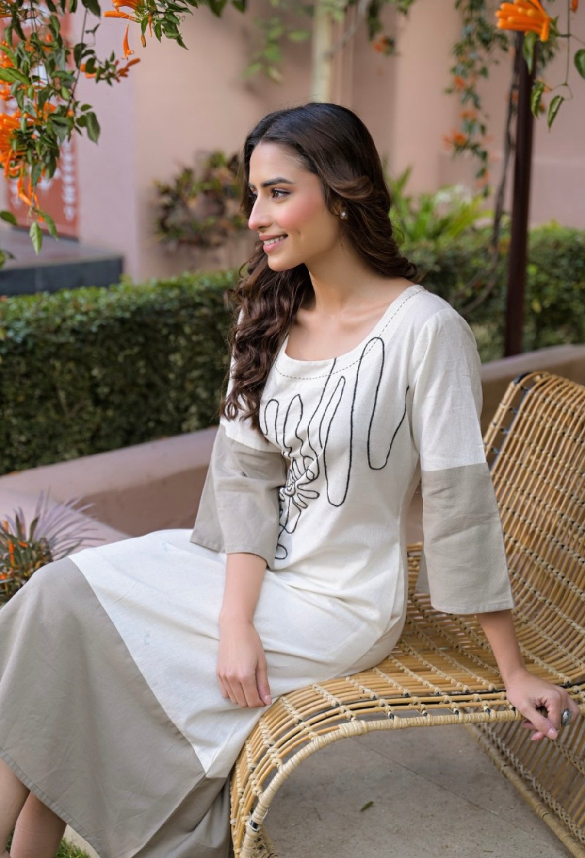 Ivory Linebloom Art Dress
