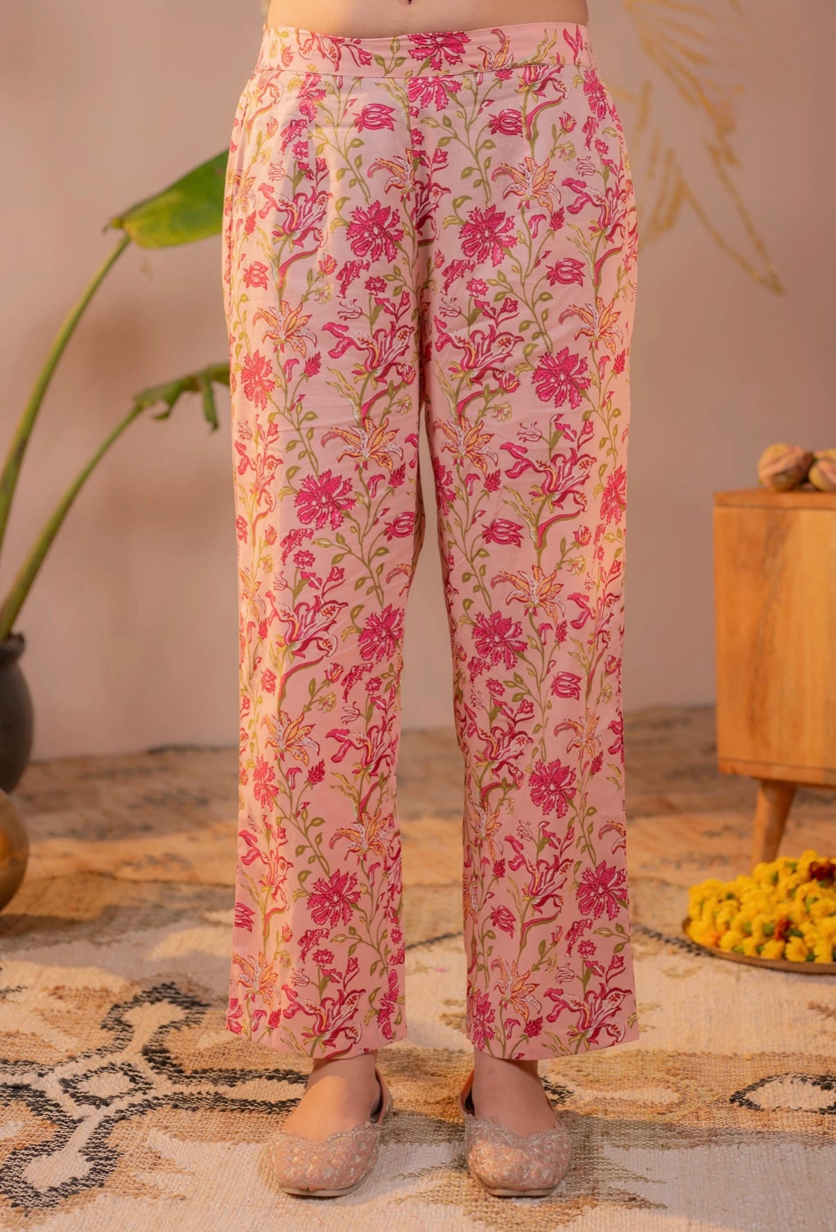 Regal Rosa Motif Kurta Set