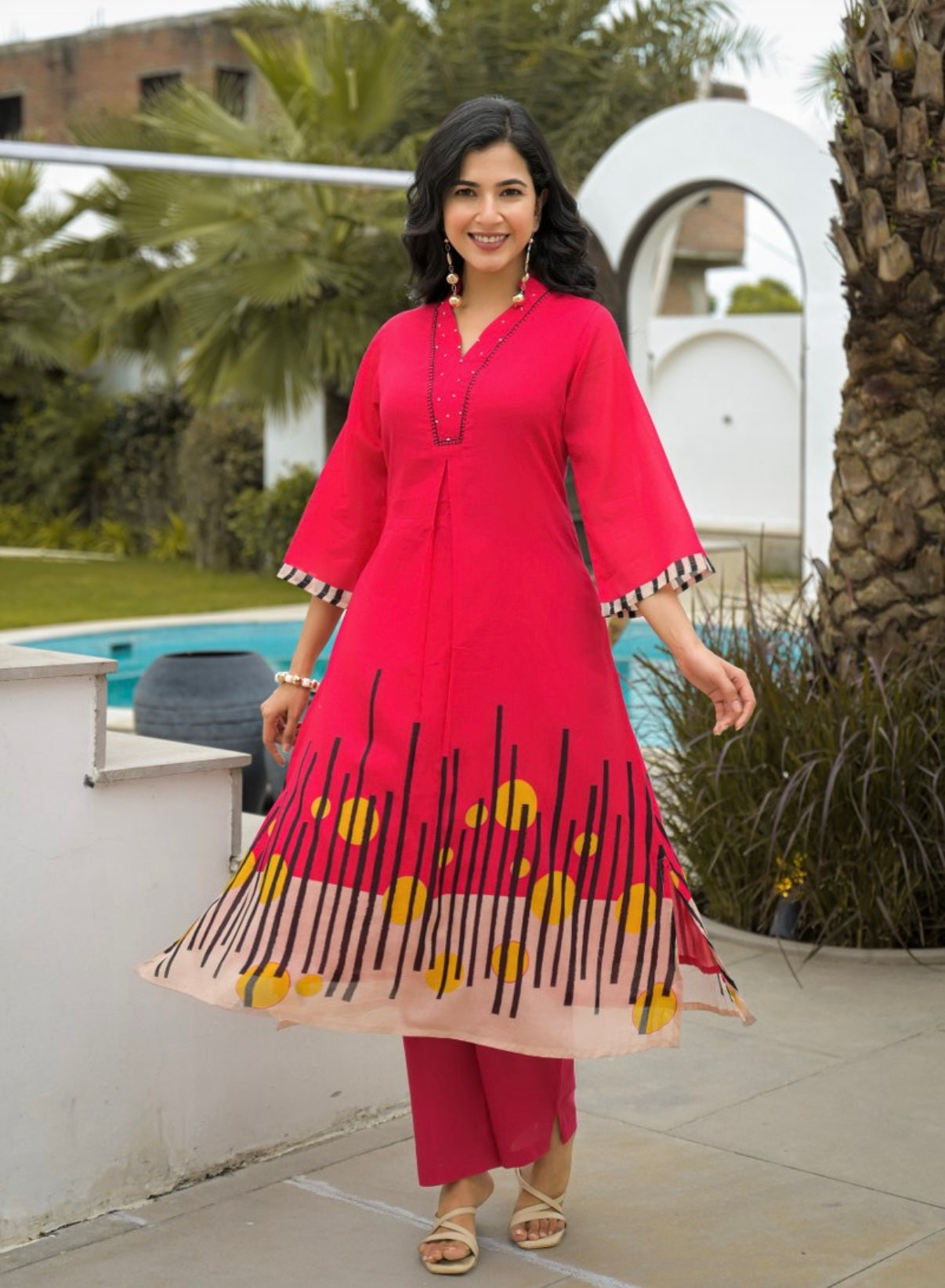 Bold Beat Crimson Kurta Set