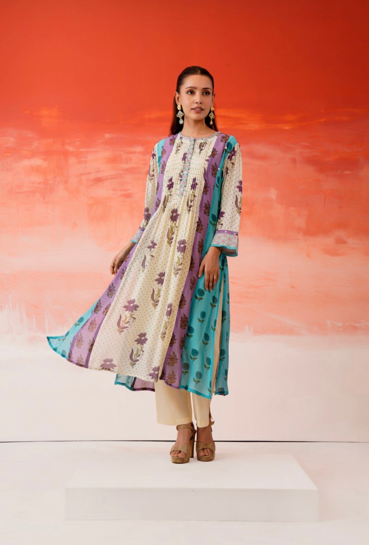 Petal Drift Multicolor Kurta Set