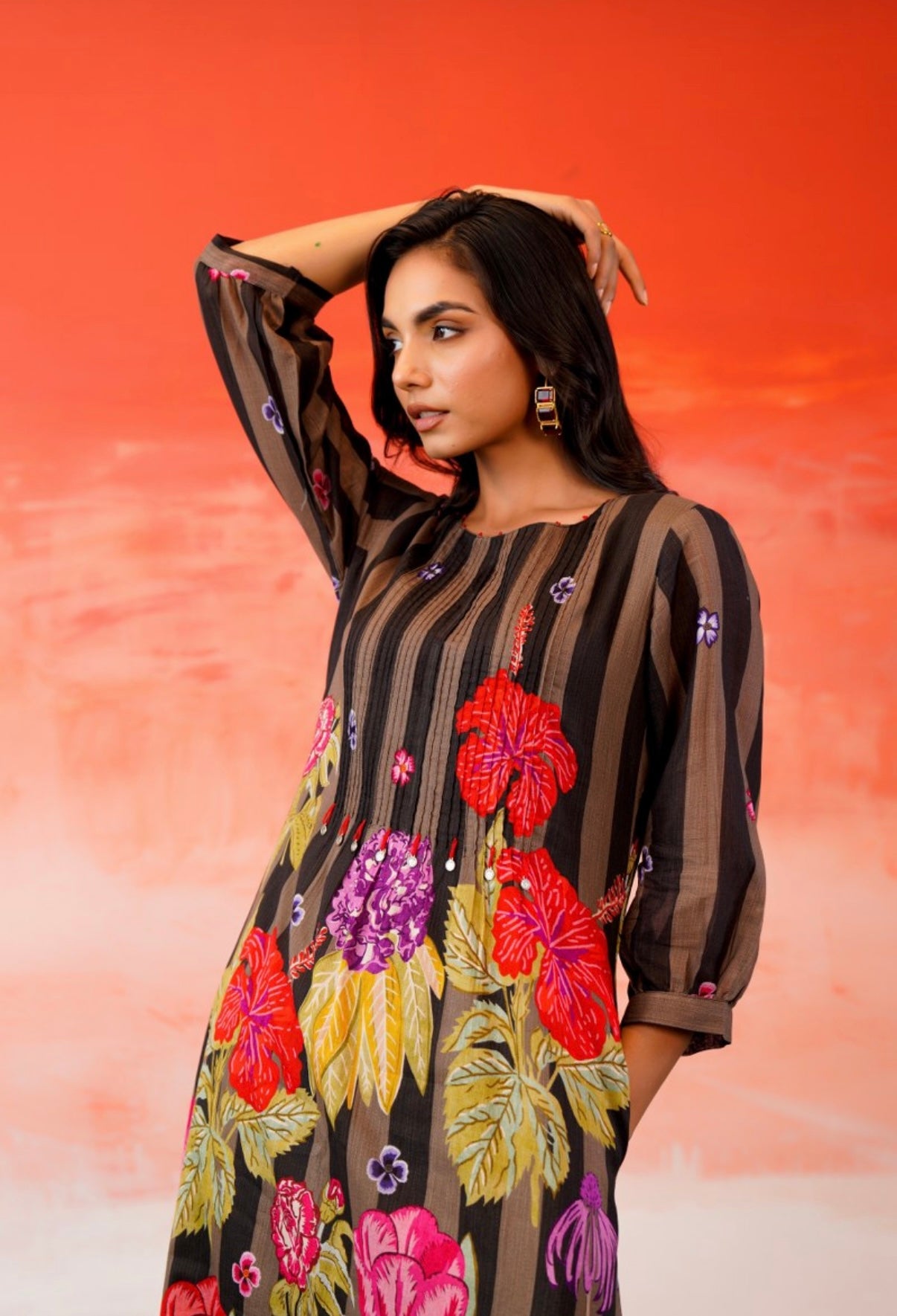 Autumn Petals Printed Kurta Set