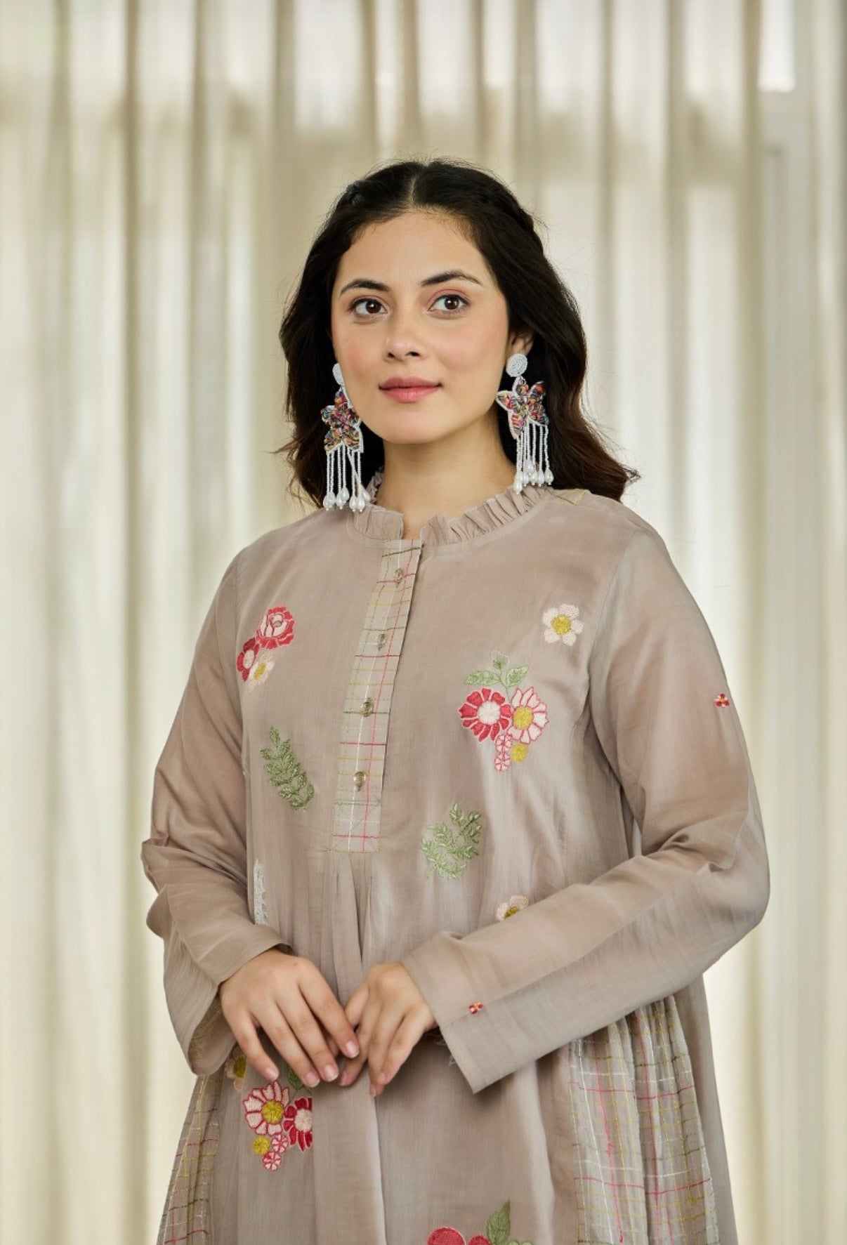 Petal Whisper Cotton Embroidered Kurta Set