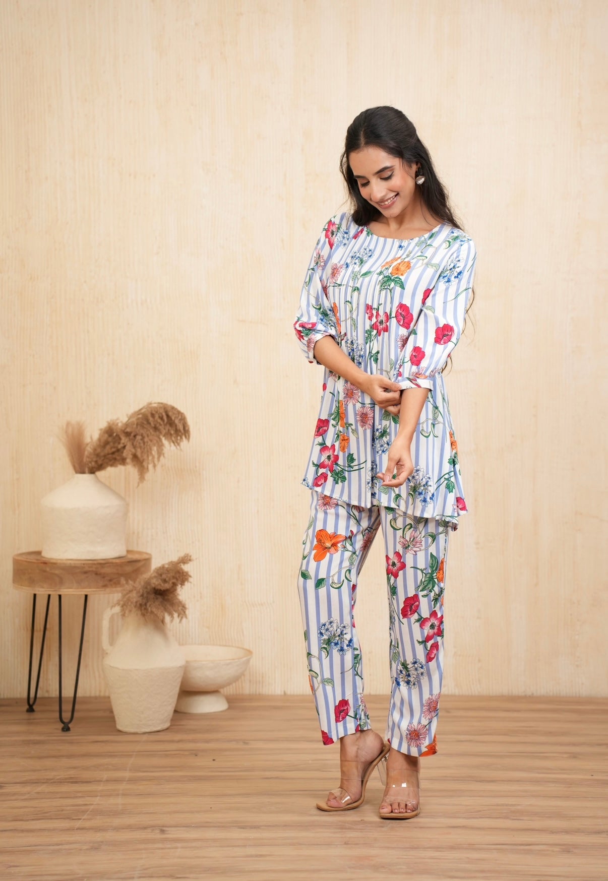 Blooming Petal Stripes Co-ord Set