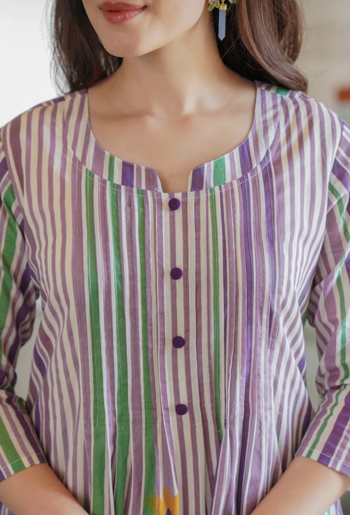 STRIPED FLORAL COTTON COORD SET